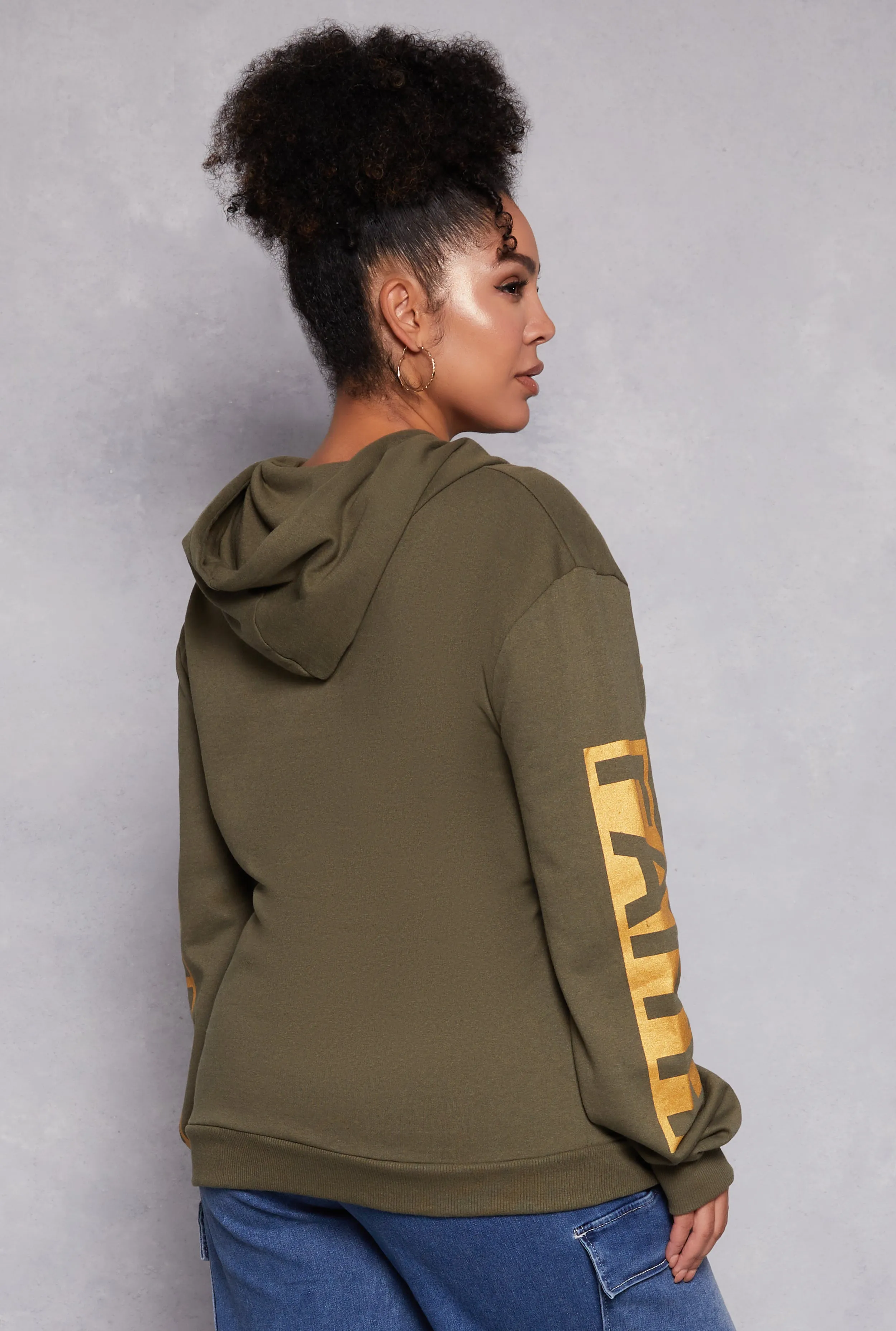 Plus Size Faith Foil Screen Pullover Hoodie sold by Rainbow product image thumbnail 3