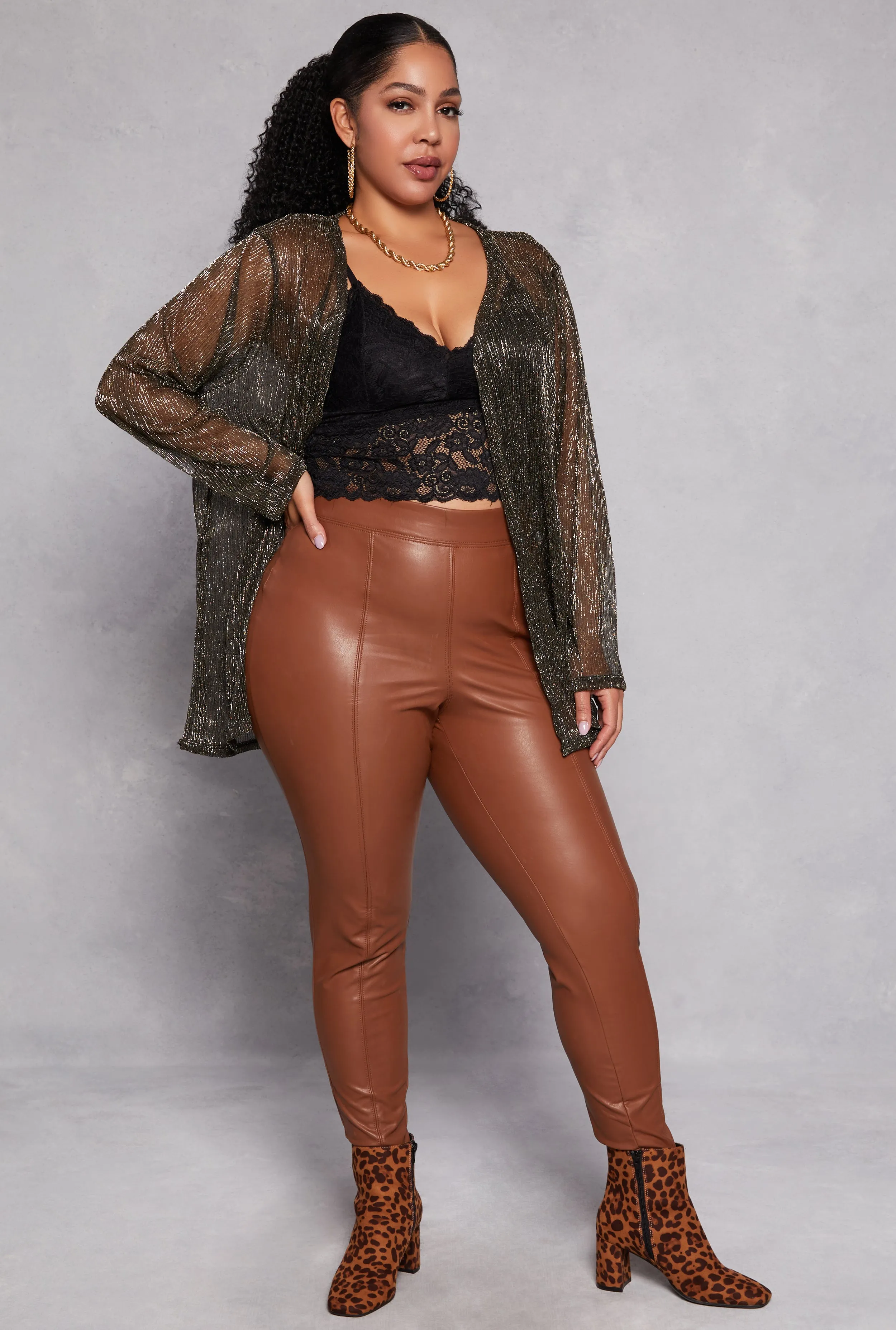 Plus Size Lurex Side Slit Duster sold by Rainbow product image thumbnail 2