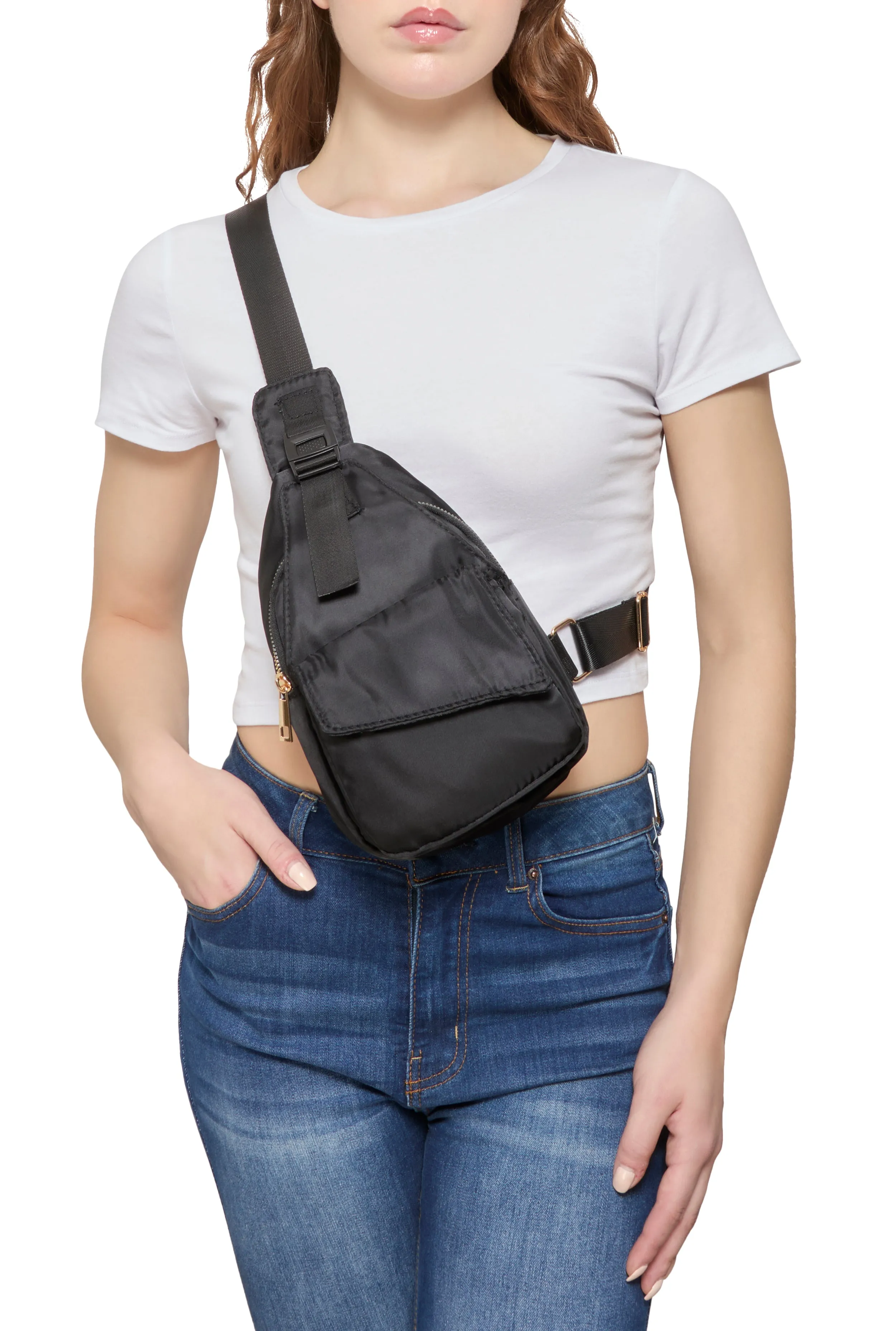 Nylon Zip Pocket Sling Backpack sold by Rainbow