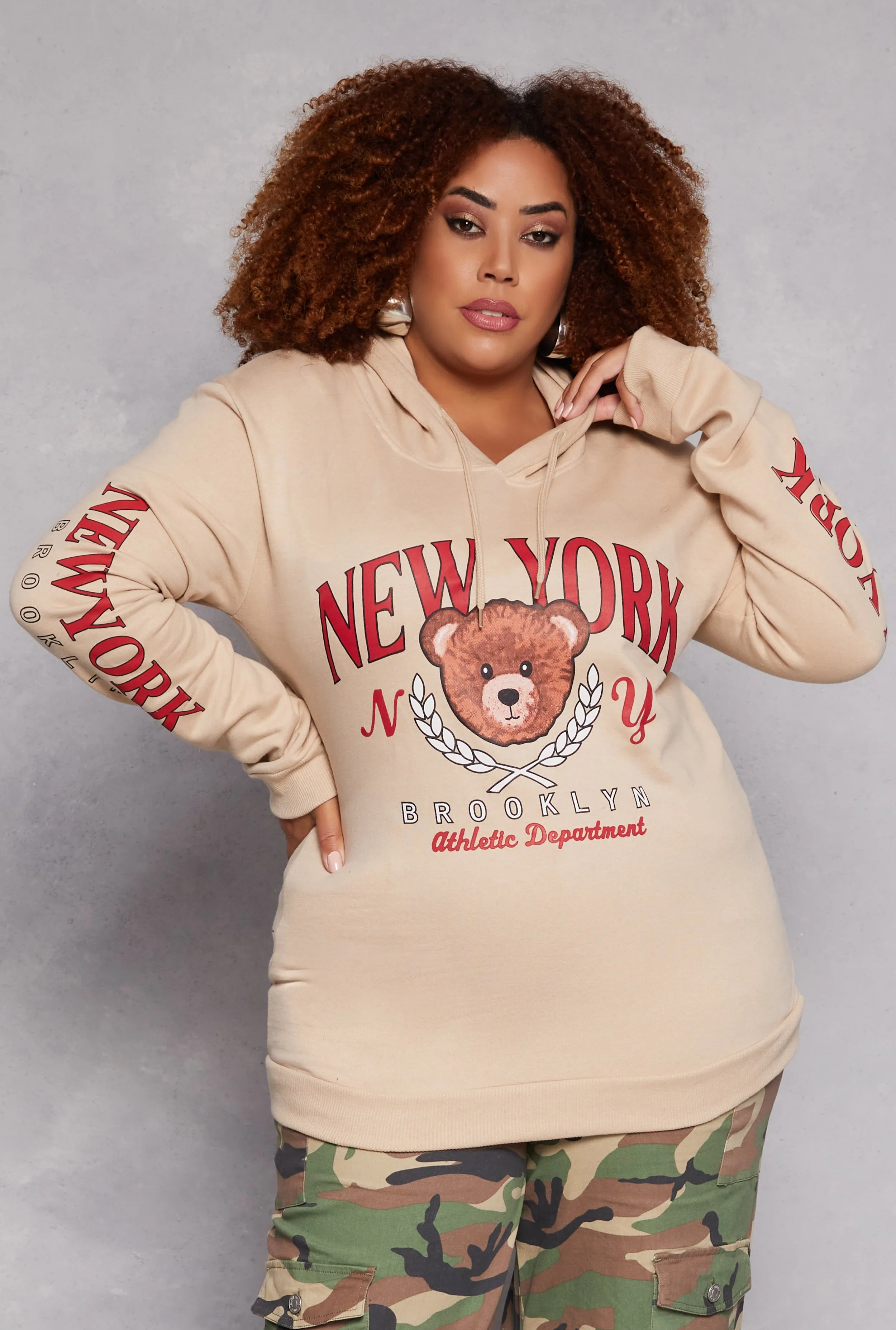 Plus Size New York Brooklyn Pullover Hoodie sold by Rainbow