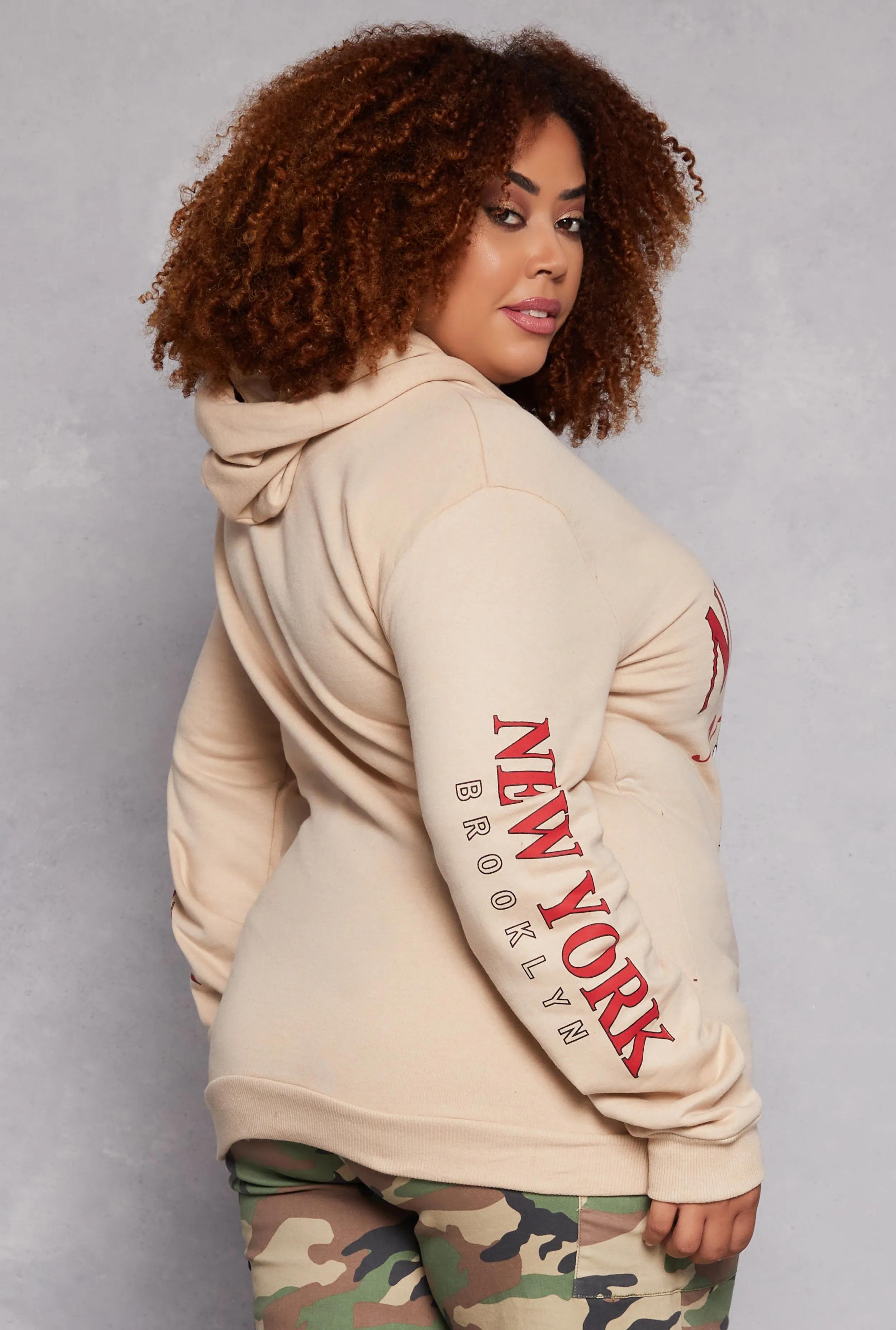 Plus Size New York Brooklyn Pullover Hoodie sold by Rainbow product image thumbnail 3