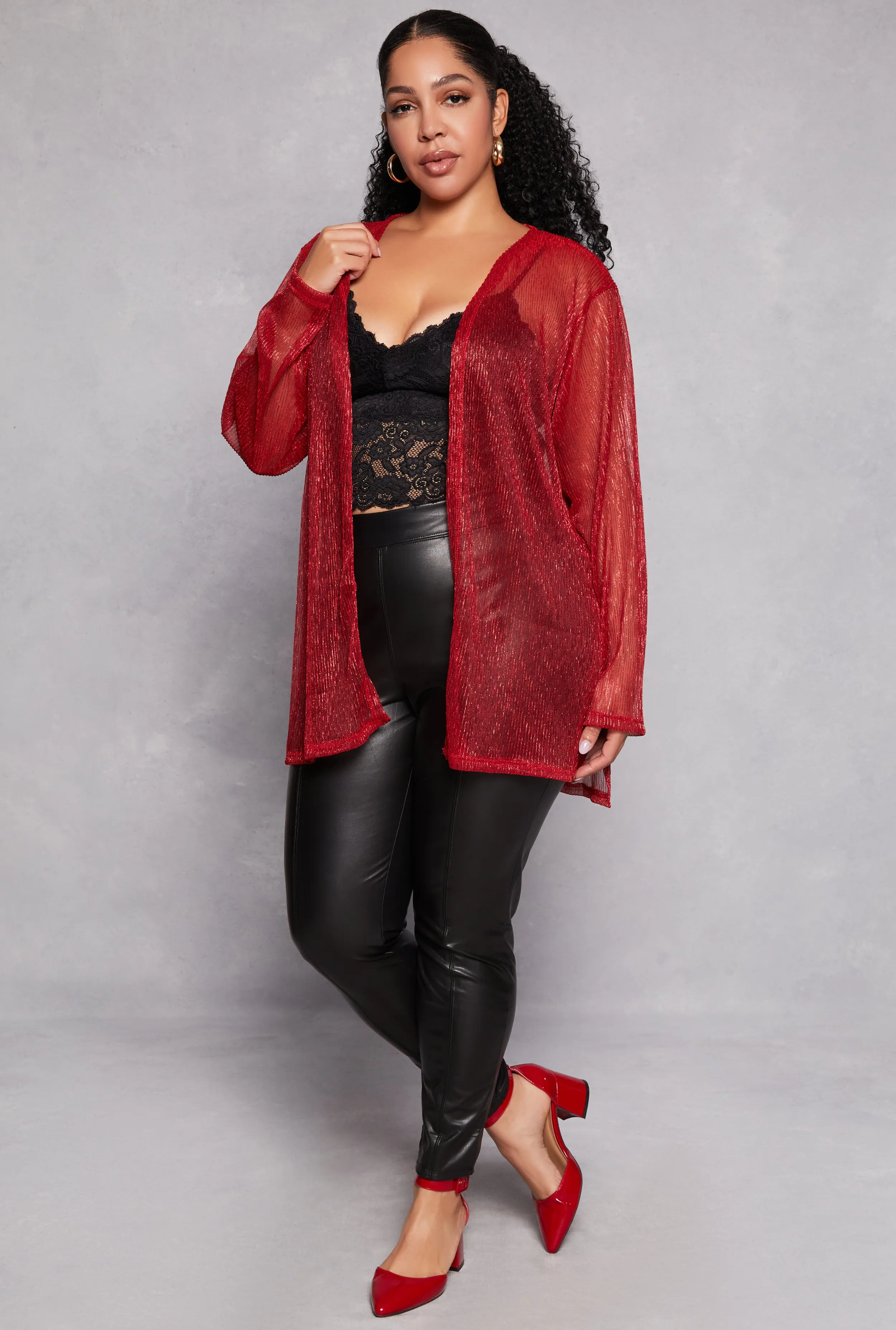 Plus Size Lurex Side Slit Duster sold by Rainbow product image thumbnail 2