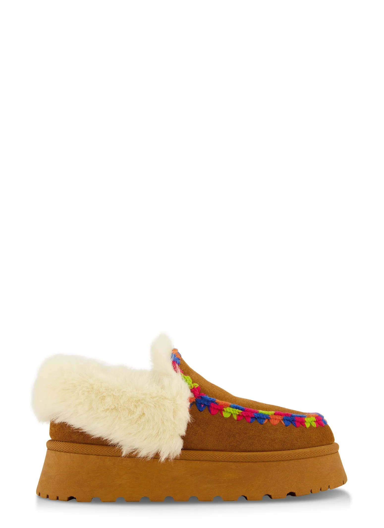 Faux Fur Lined Embroidered Moccasin Slippers sold by Rainbow product image thumbnail 2