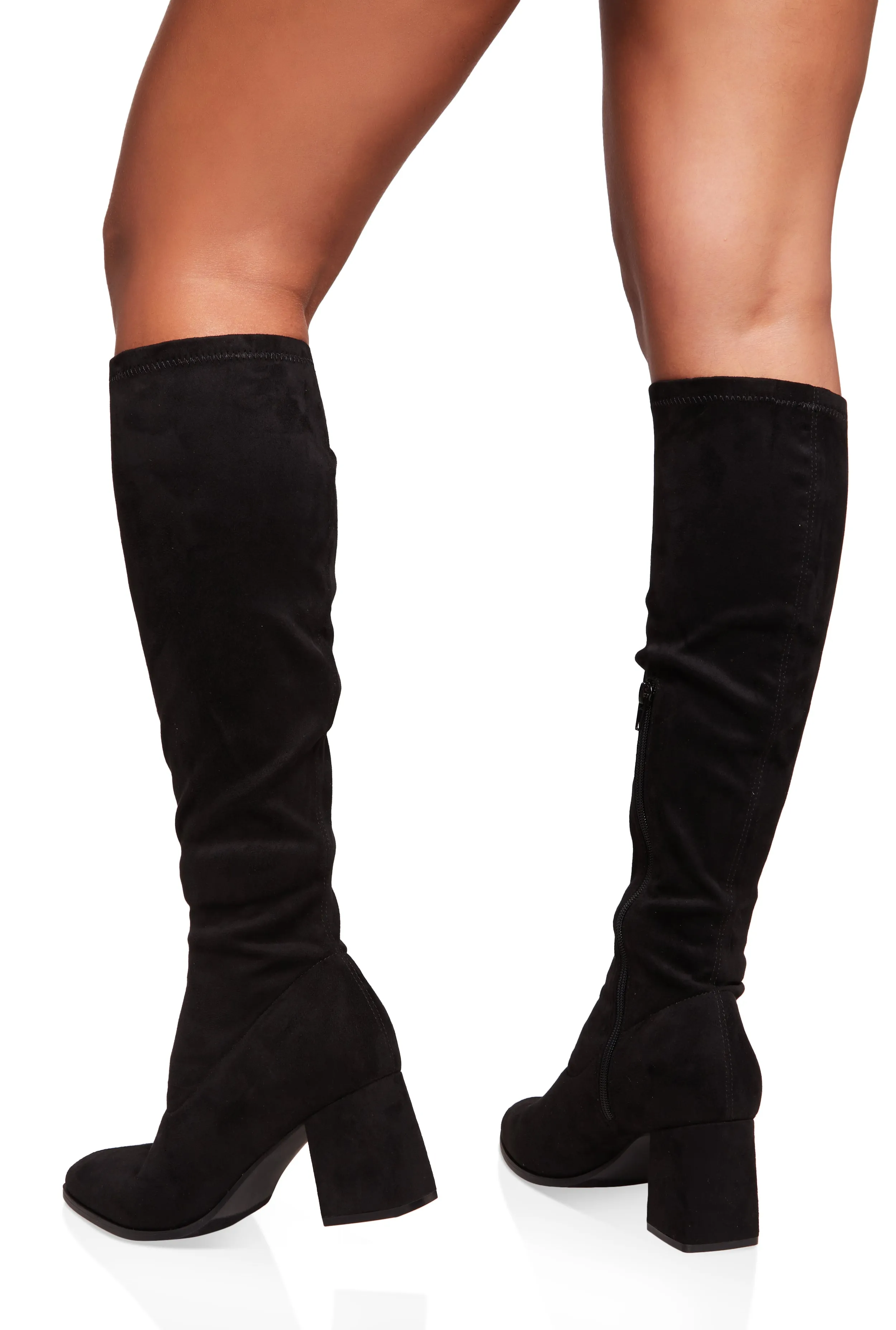 Faux Suede Block Heel Tall Boots sold by Rainbow product image thumbnail 3