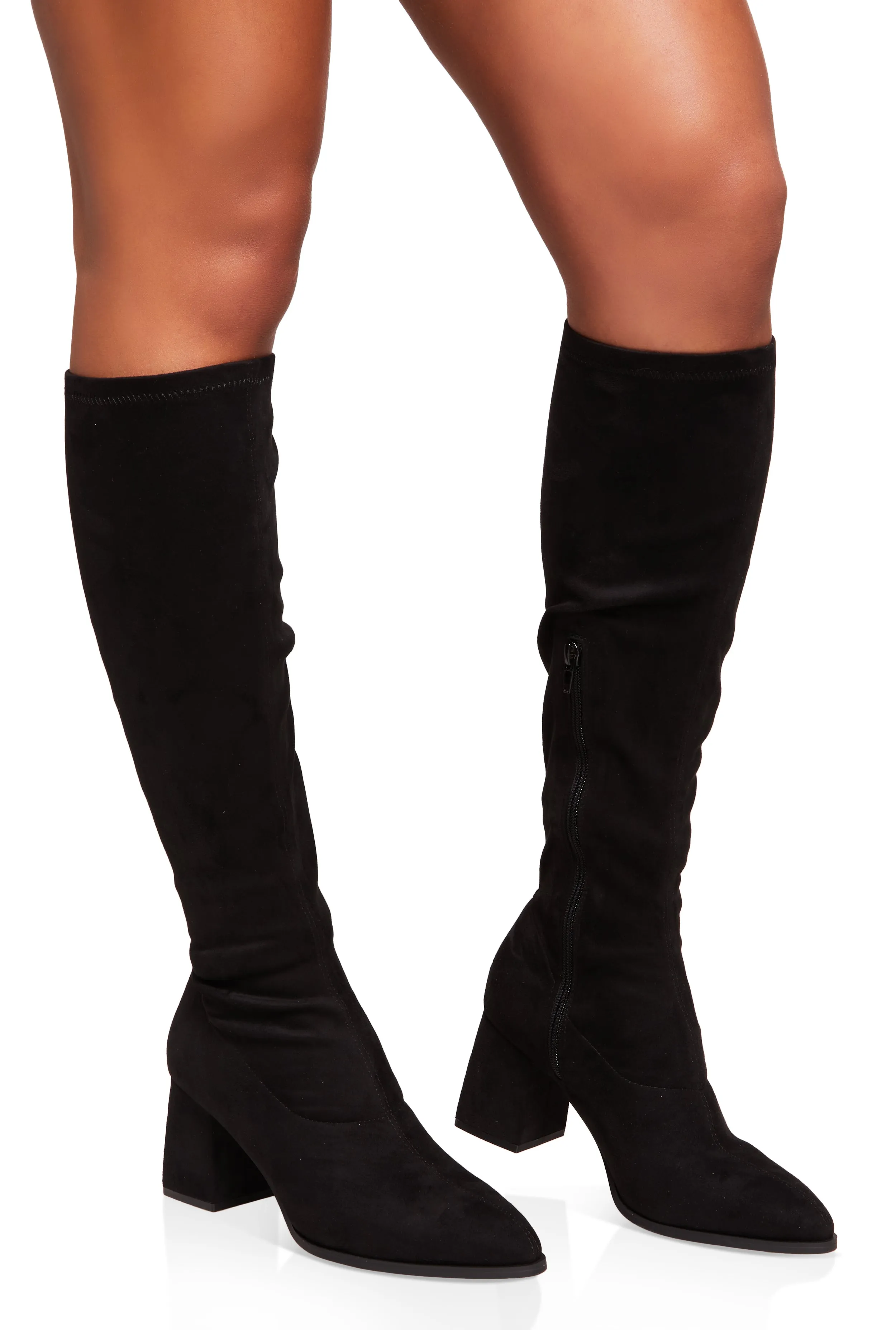 Faux Suede Block Heel Tall Boots sold by Rainbow product image thumbnail 2
