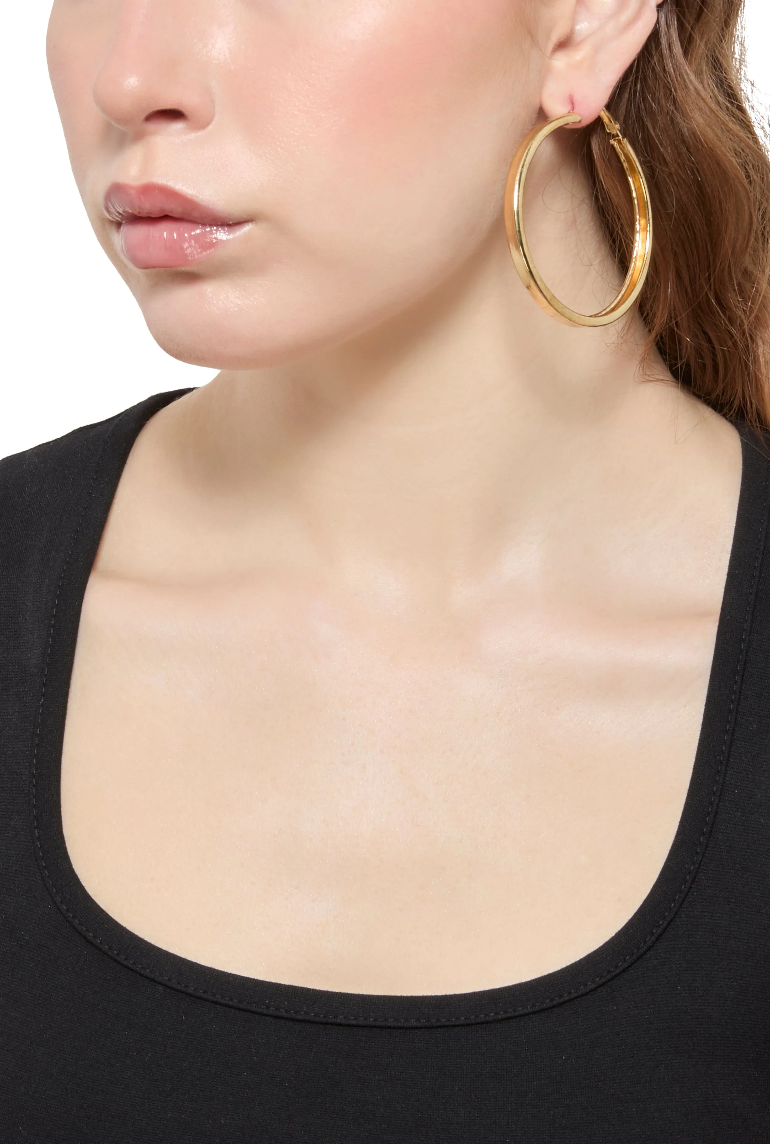 Metallic Textured Hoop Earrings Set of 3 sold by Rainbow product image thumbnail 2