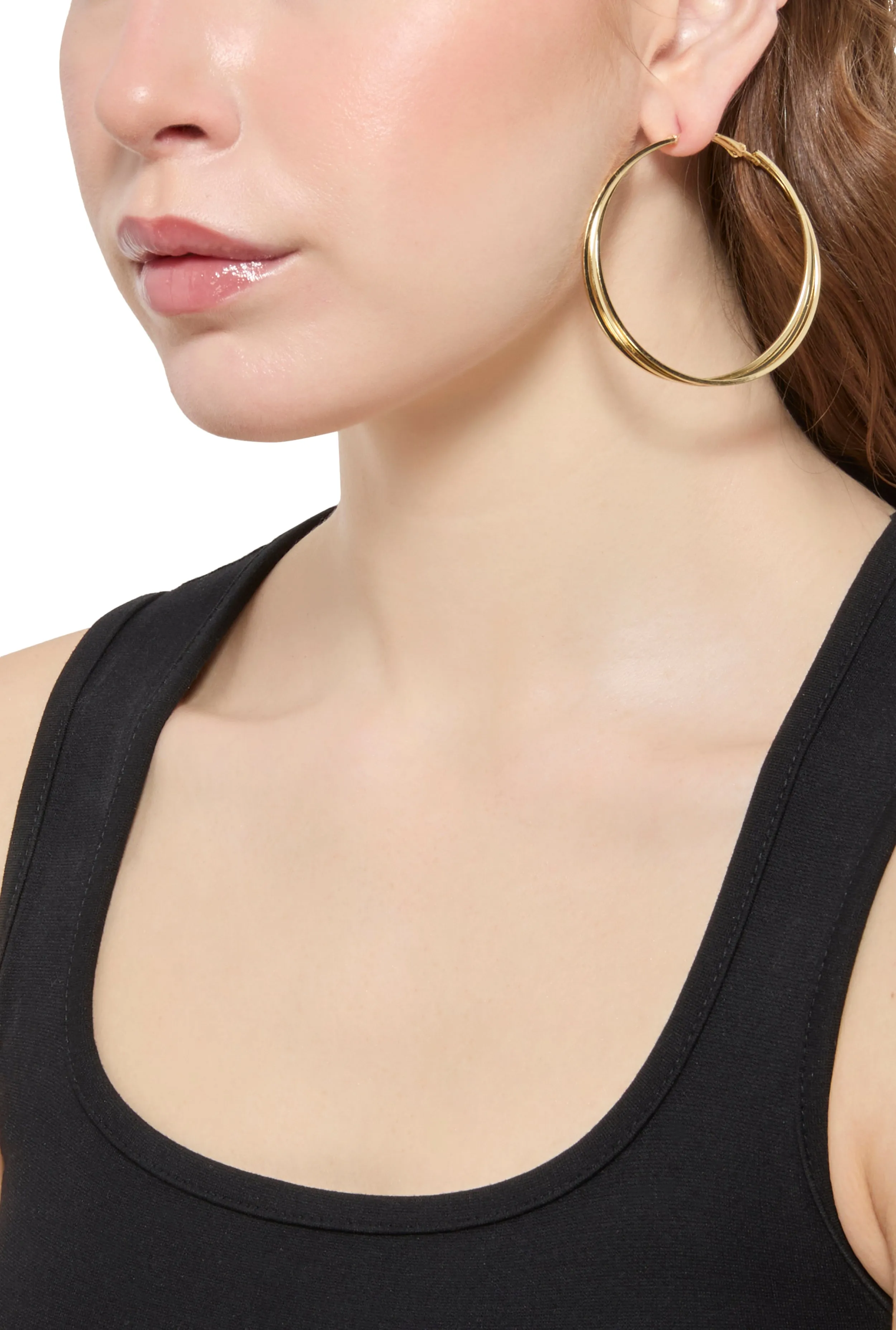Metallic Hoop Earrings Set of 3 sold by Rainbow product image thumbnail 2
