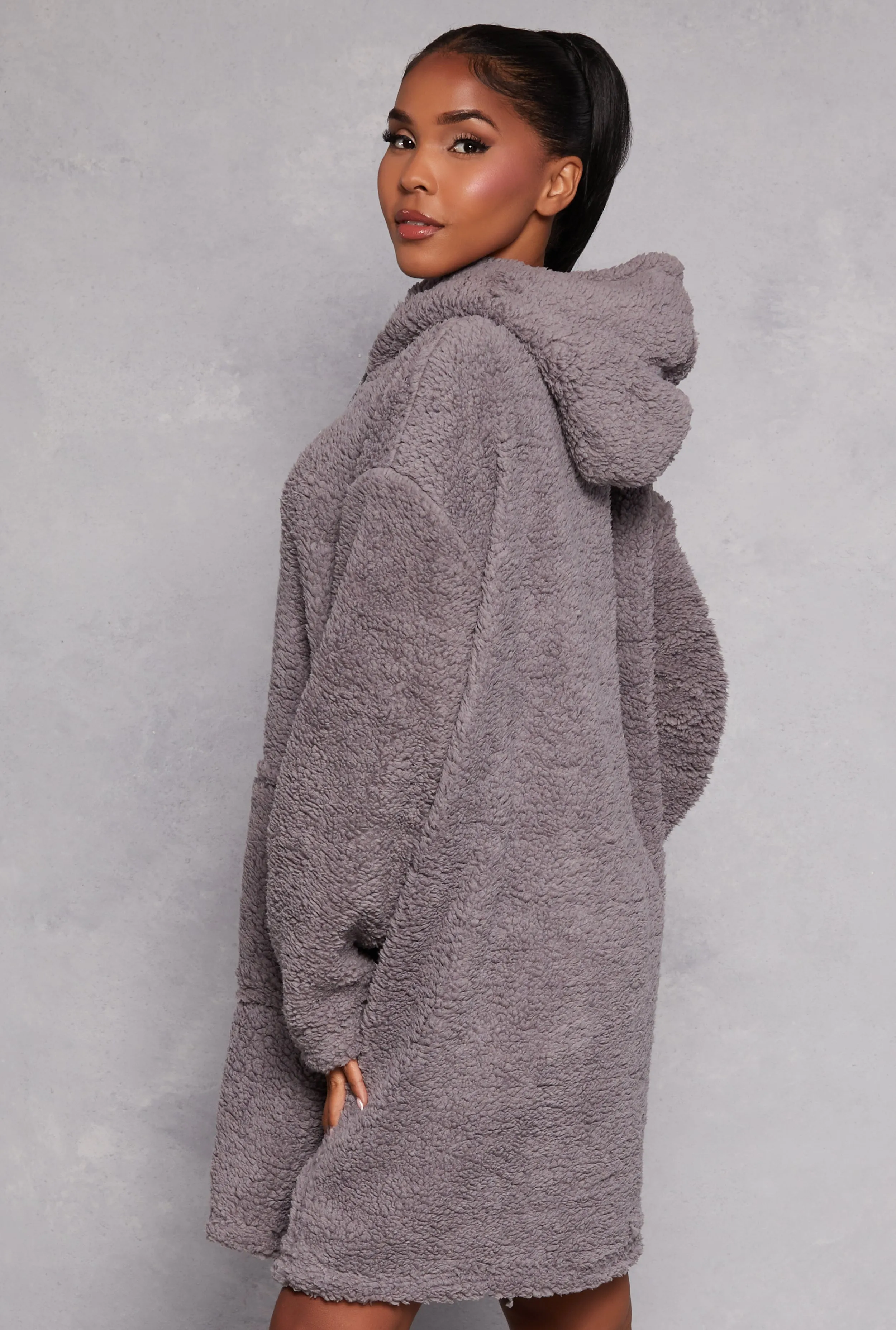 Sherpa Pom Pom Blanket Hoodie sold by Rainbow product image thumbnail 2