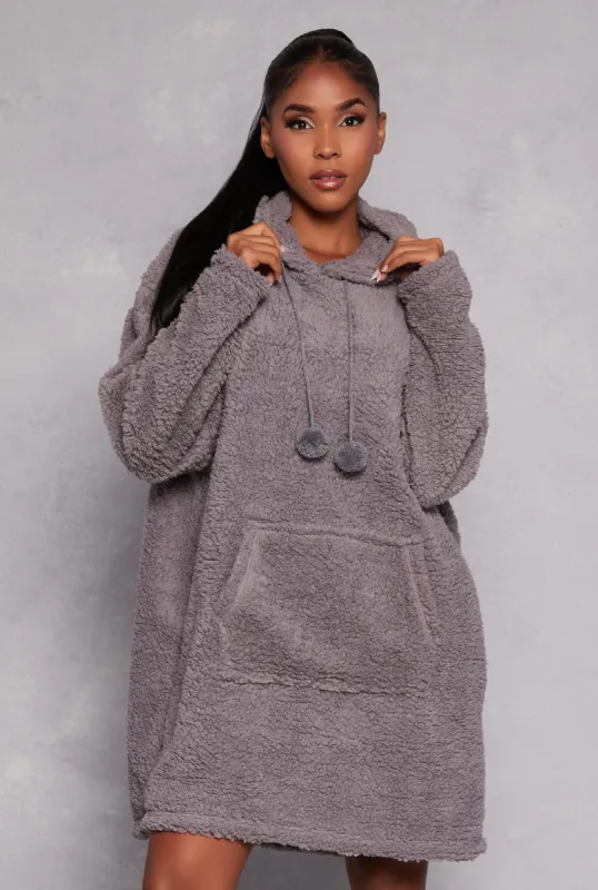 Sherpa Pom Pom Blanket Hoodie sold by Rainbow