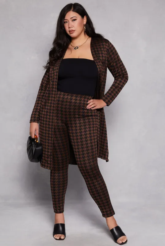 Plus Size Houndstooth High Waisted Dress Pants sold by Rainbow