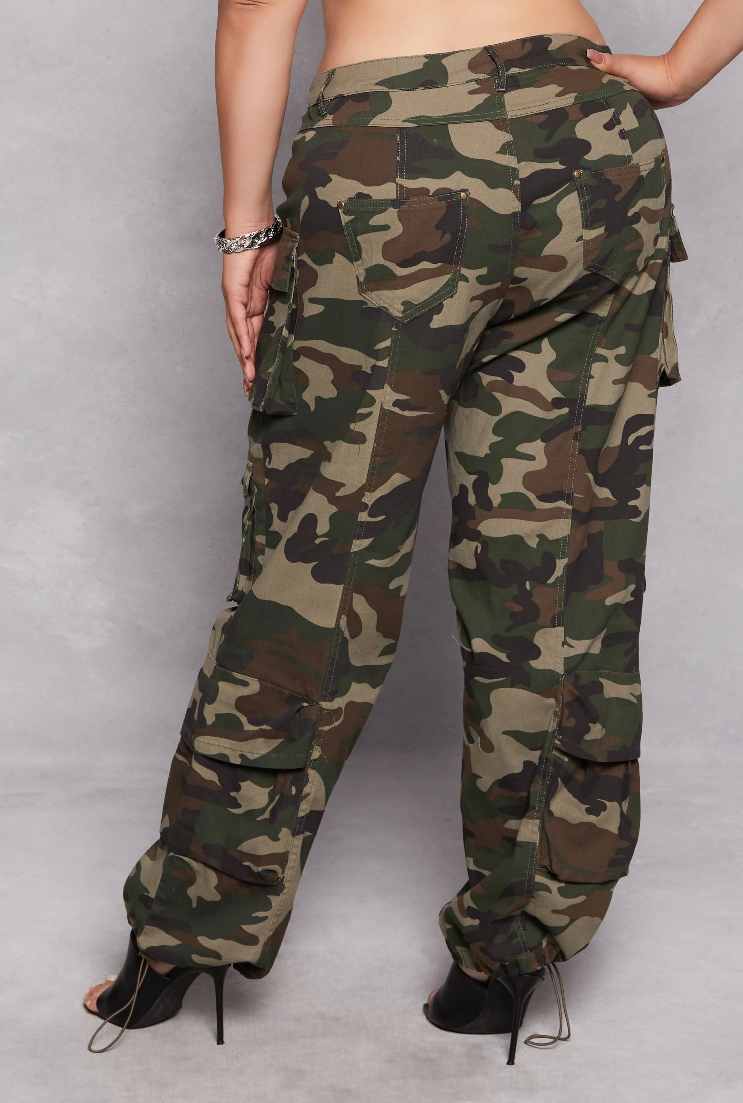 Plus Size Spoon Jeans Camo High Waist Cargo Pants sold by Rainbow product image thumbnail 3