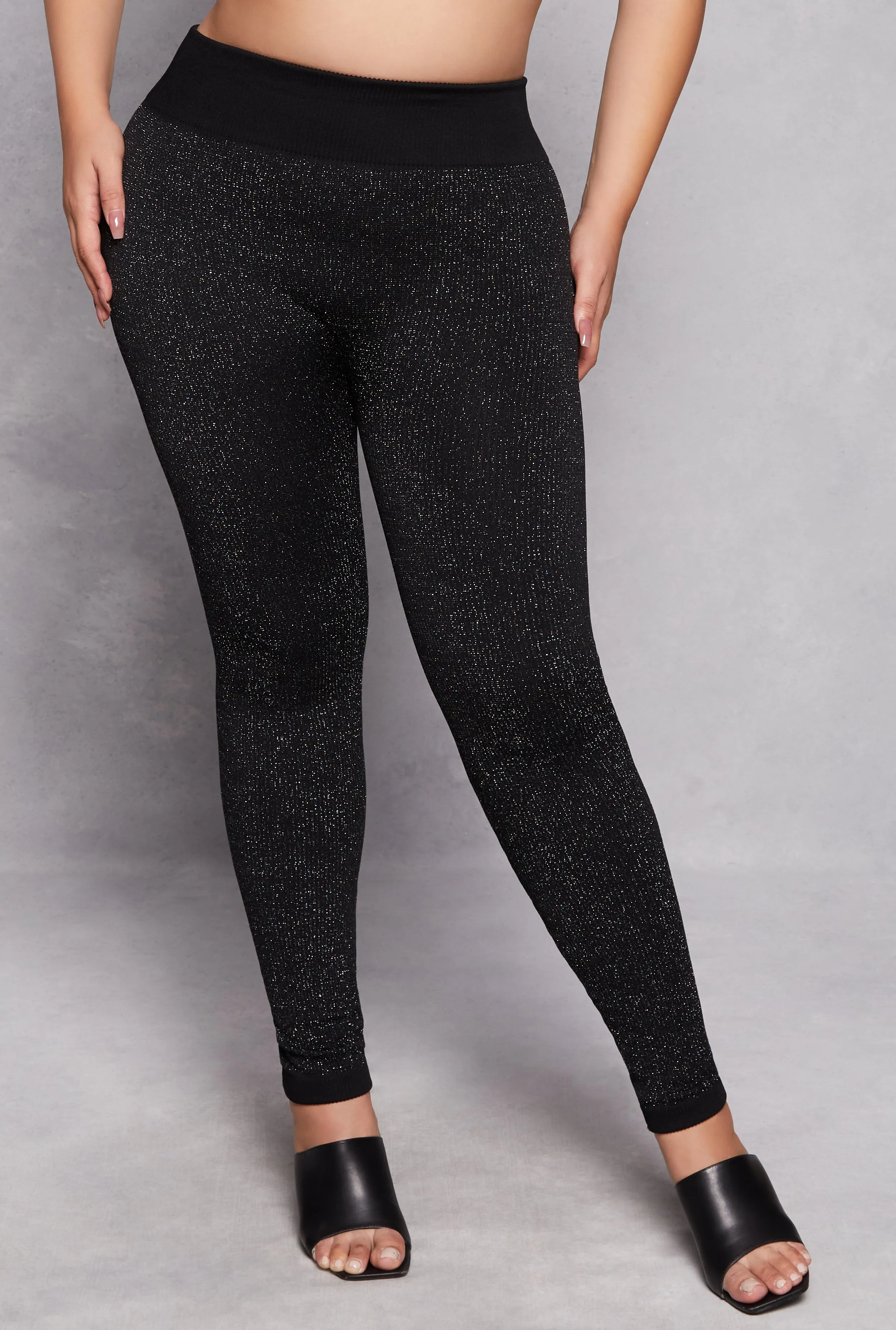 Plus Size Lurex Seamless High Waisted Leggings sold by Rainbow product image thumbnail 2