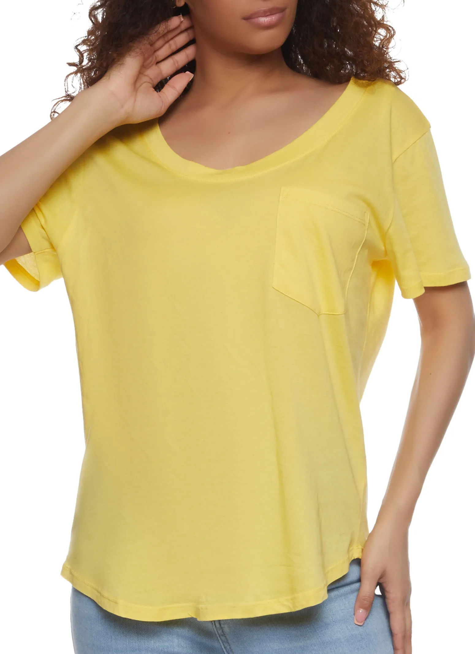 Scoop Neck Basic Tee sold by Rainbow