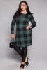 Plus Size Buffalo Plaid Henley Tunic Top sold by Rainbow