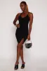 Ribbed Knit Side Slit Cami Dress sold by Rainbow