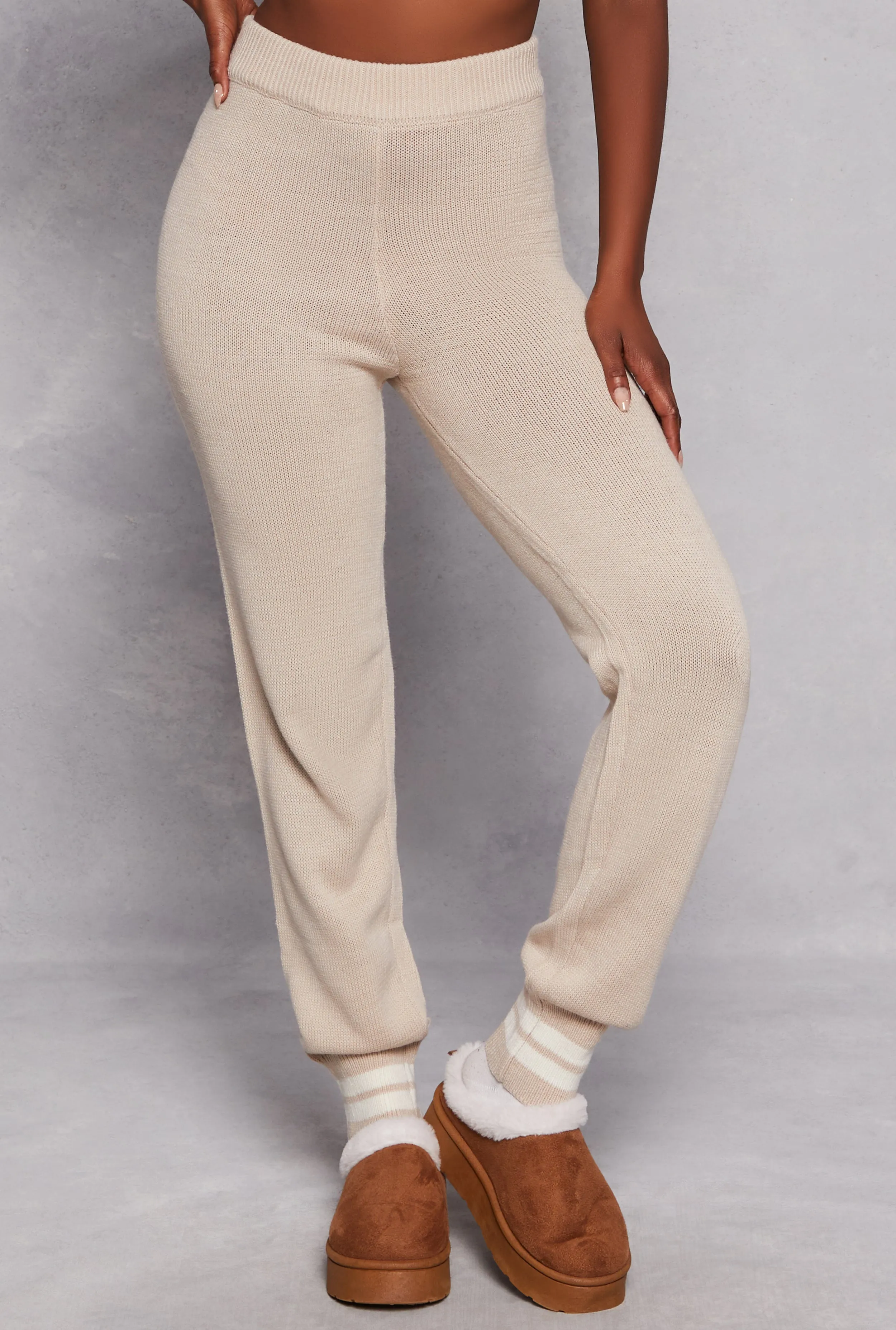 Brushed Knit Varsity Stripe Joggers sold by Rainbow product image thumbnail 2