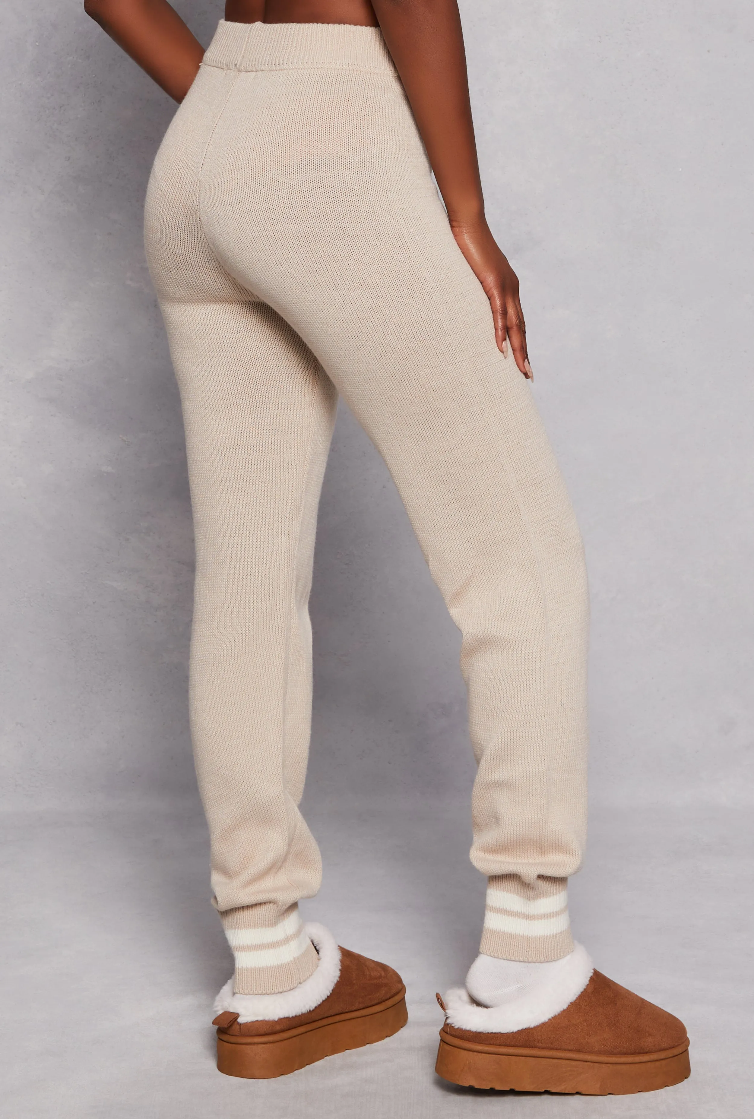 Brushed Knit Varsity Stripe Joggers sold by Rainbow product image thumbnail 3