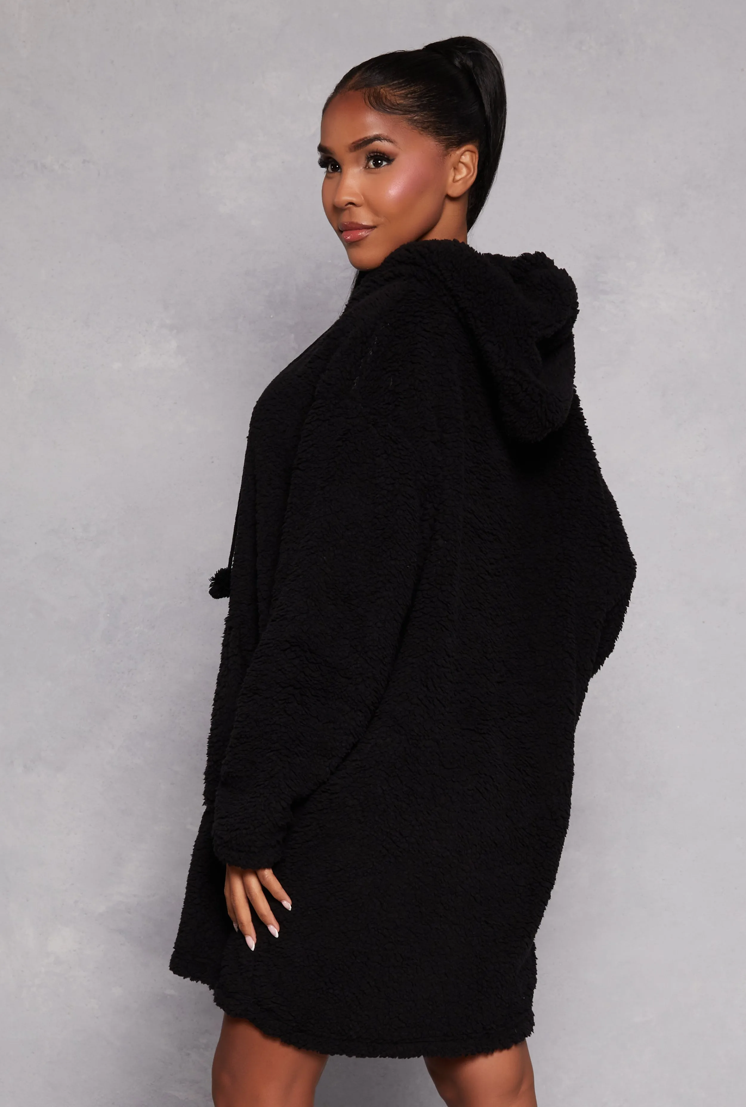 Sherpa Pom Pom Blanket Hoodie sold by Rainbow product image thumbnail 2