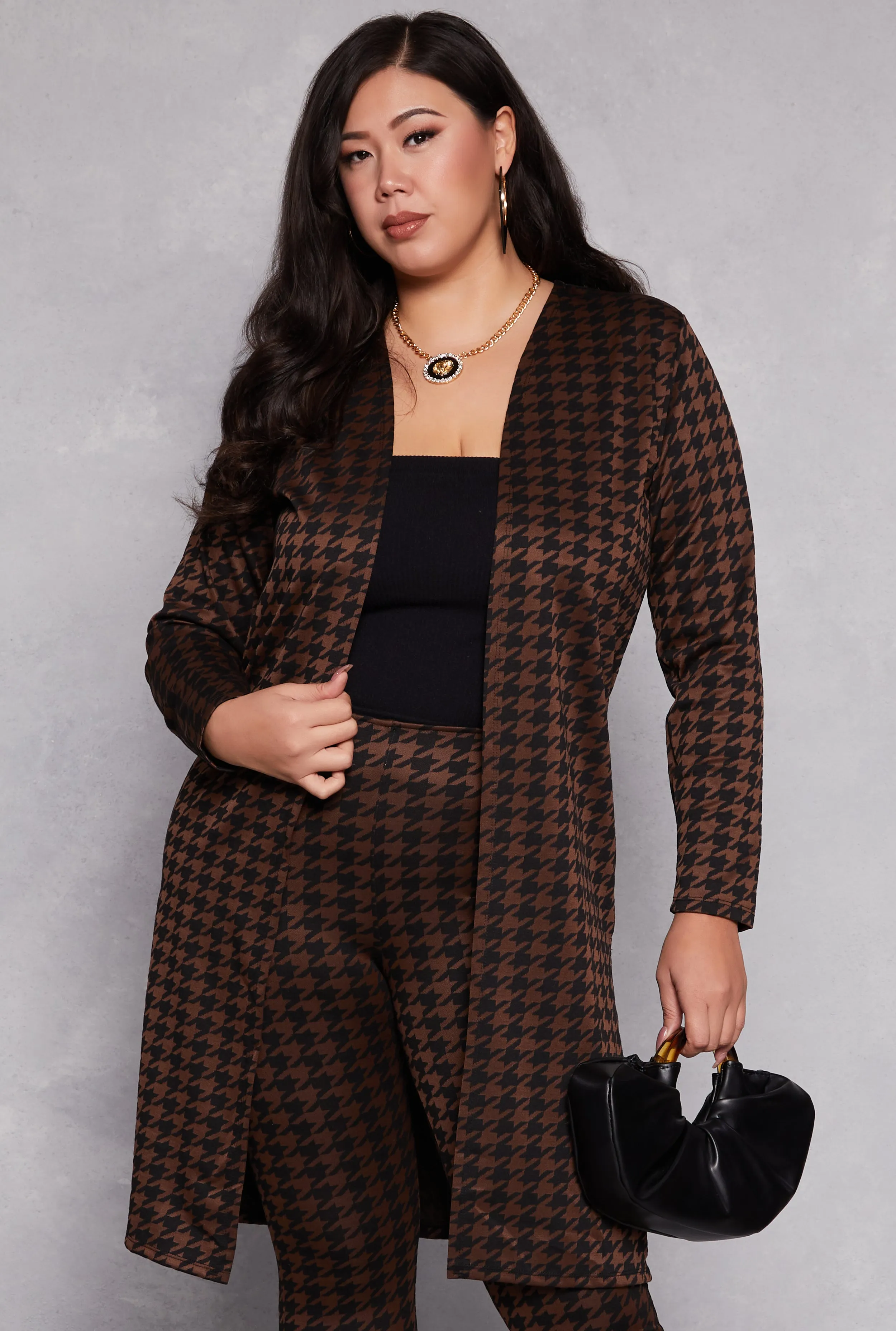 Plus Size Houndstooth Duster sold by Rainbow