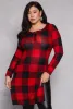 Plus Size Buffalo Plaid Henley Tunic Top sold by Rainbow