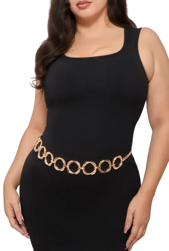 Plus Size Metallic Hoop Chain Belt sold by Rainbow