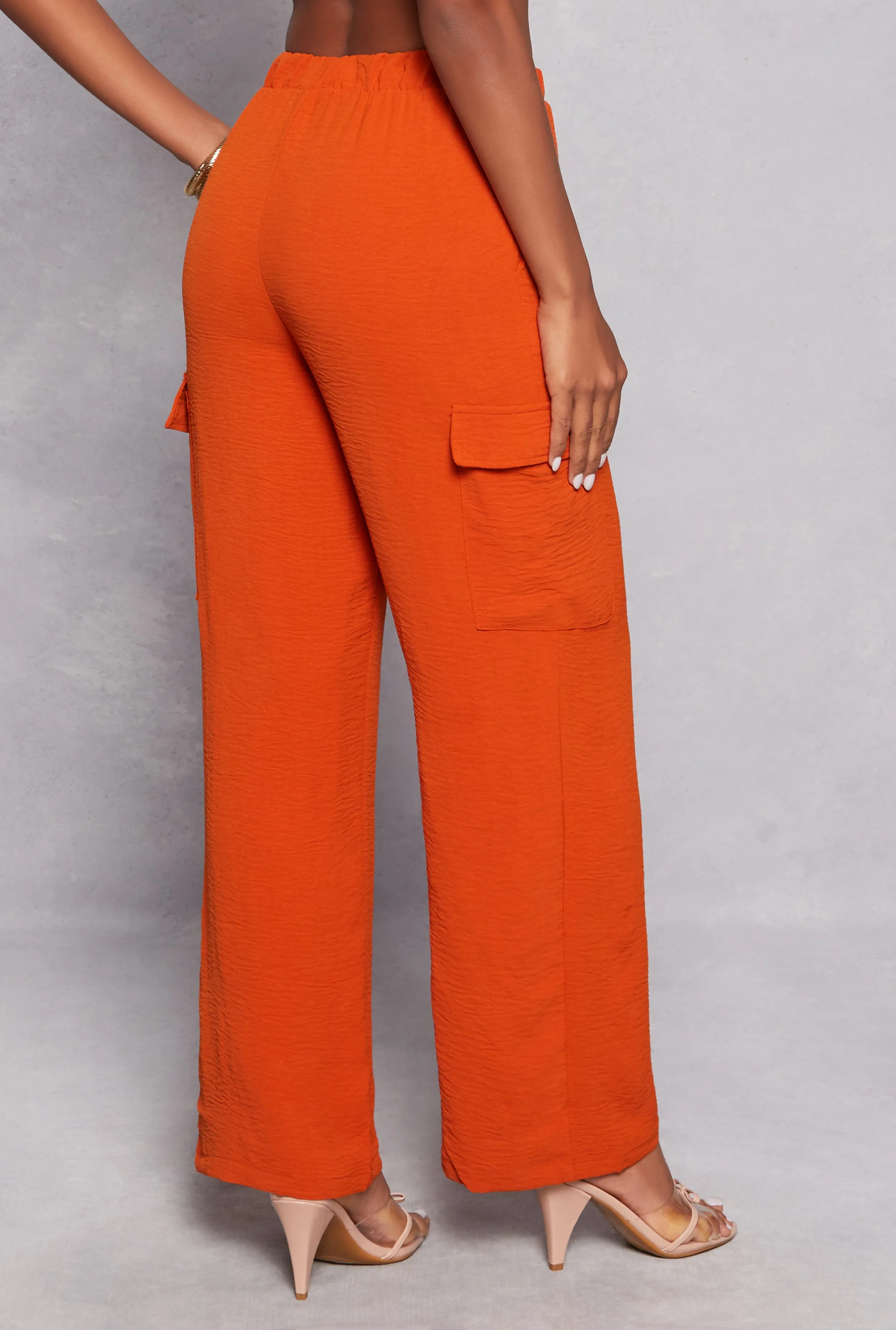 Airy Crepe Knit Cargo Wide Leg Pants sold by Rainbow product image thumbnail 3