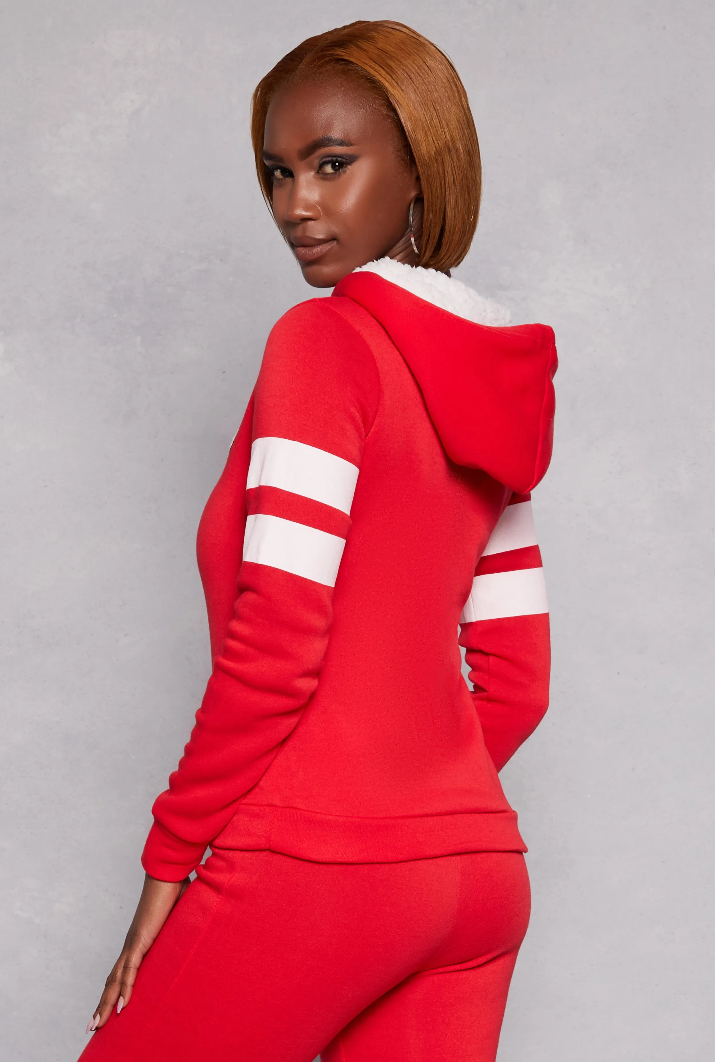 B Initial Varsity Striped Hoodie sold by Rainbow product image thumbnail 3