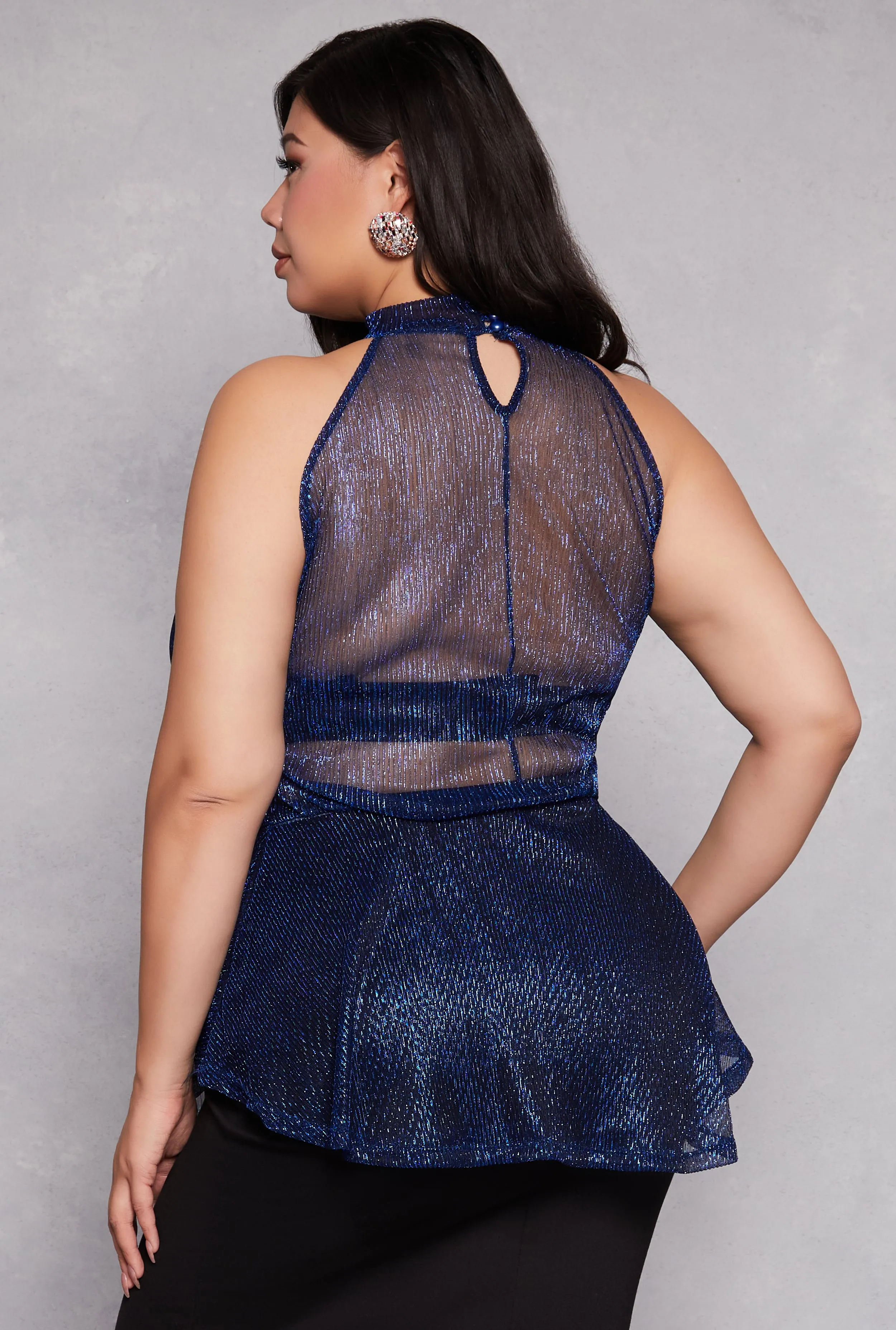 Plus Size Lurex Cut Out Sleeveless Blouse sold by Rainbow product image thumbnail 3