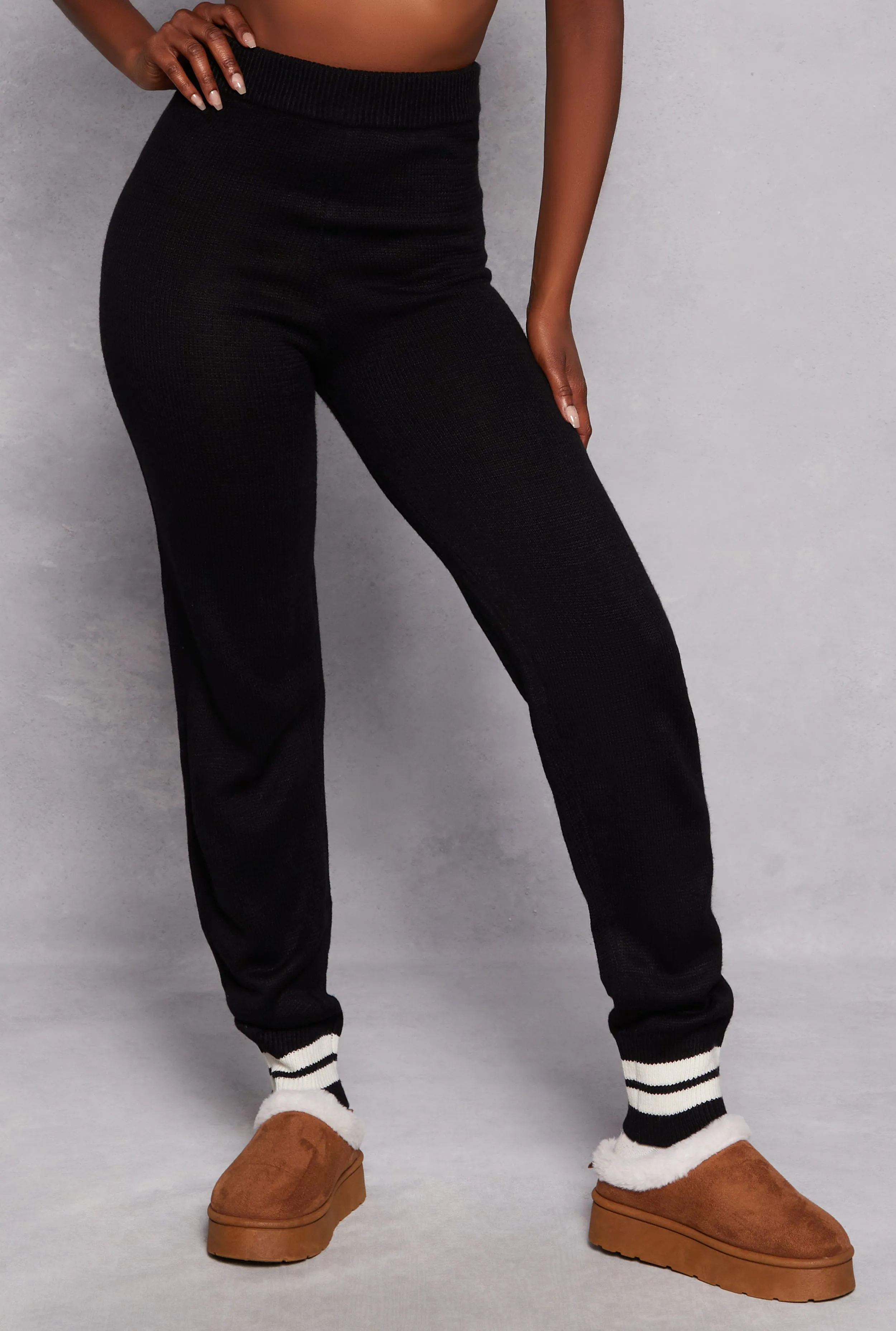 Brushed Knit Varsity Stripe Joggers sold by Rainbow product image thumbnail 2