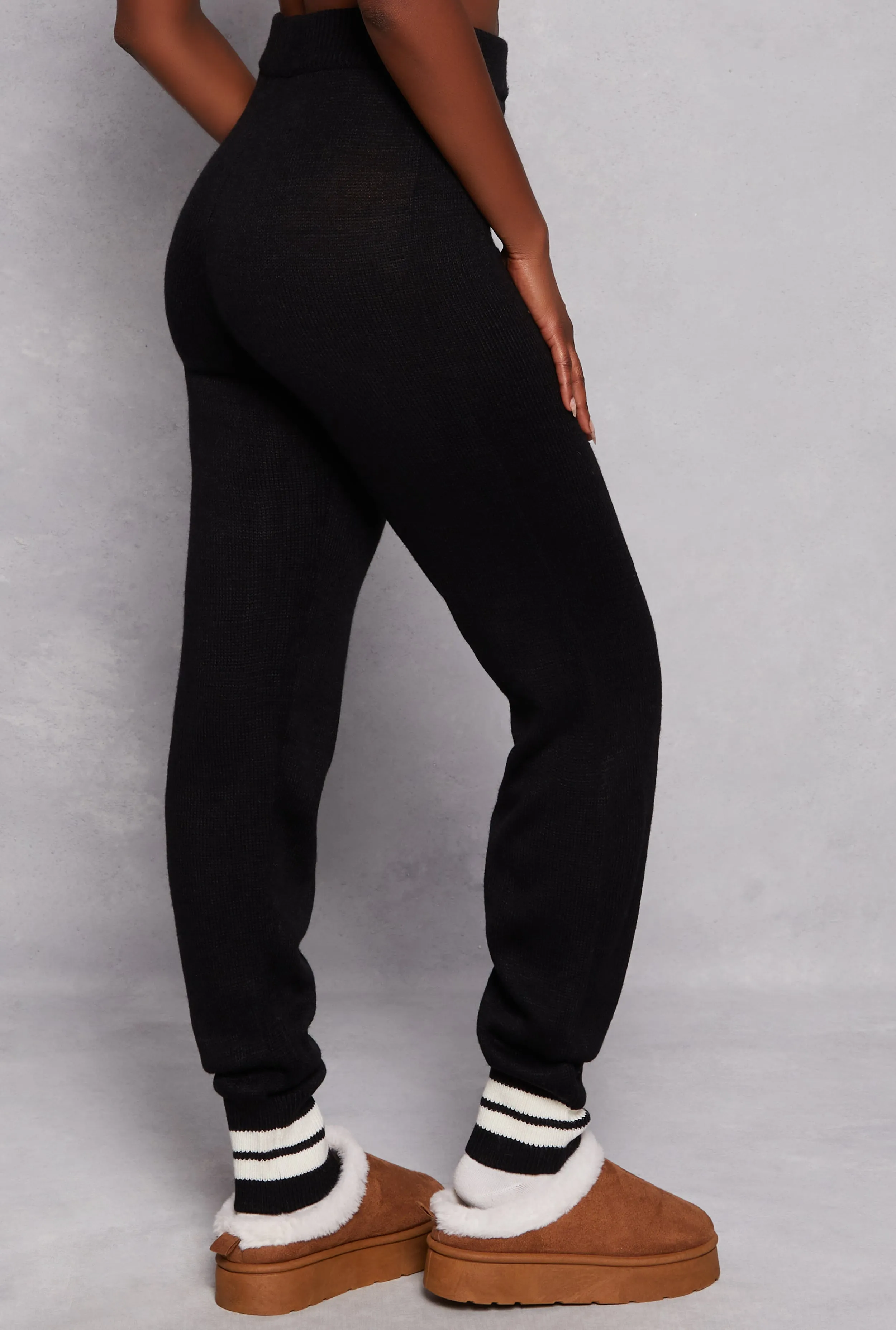 Brushed Knit Varsity Stripe Joggers sold by Rainbow product image thumbnail 3