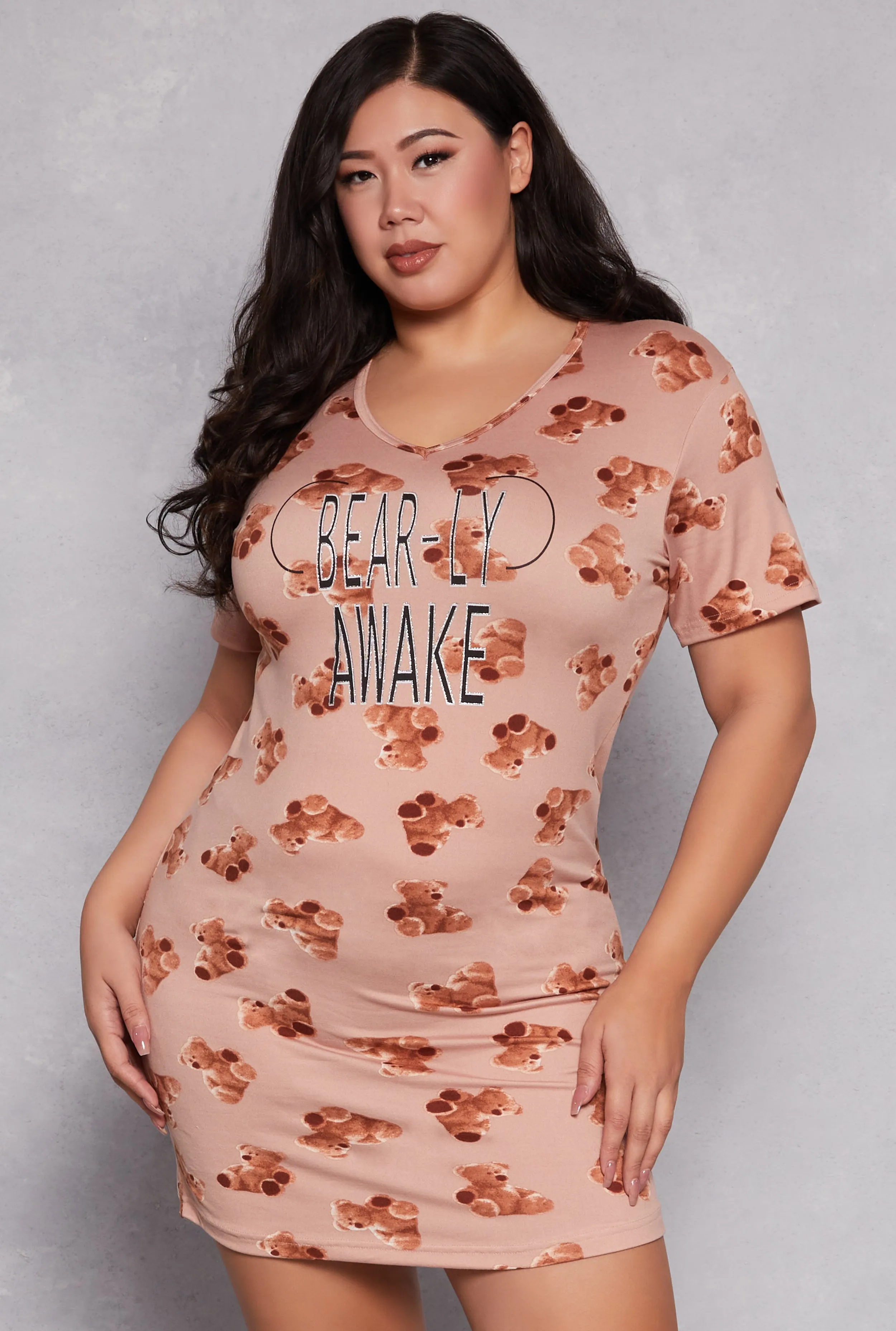 Plus Size Bearly Awake Sleepshirt sold by Rainbow