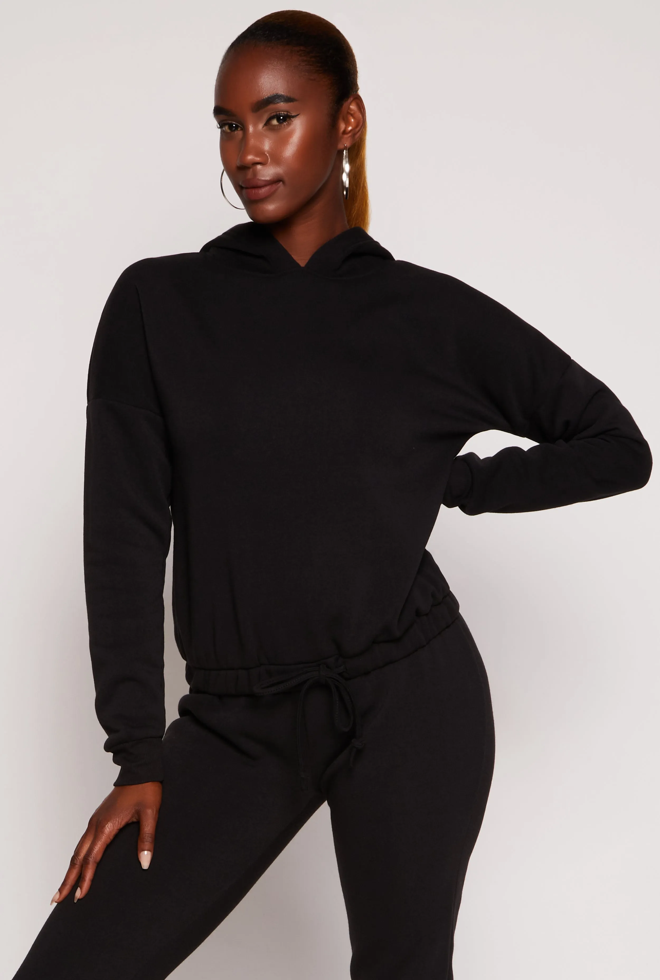 Drawstring Hem Pullover Hoodie sold by Rainbow