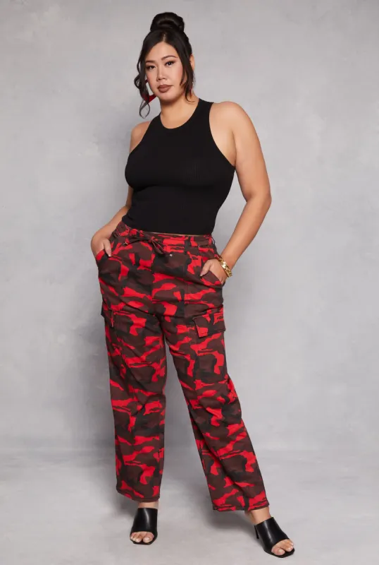 Plus Size Almost Famous Camo Cargo Pants sold by Rainbow