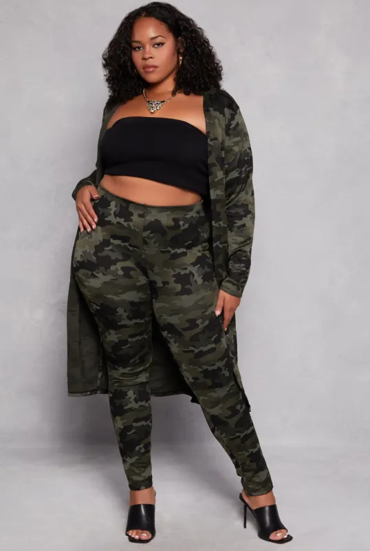 Plus Size Camo Print Pull On Pants sold by Rainbow