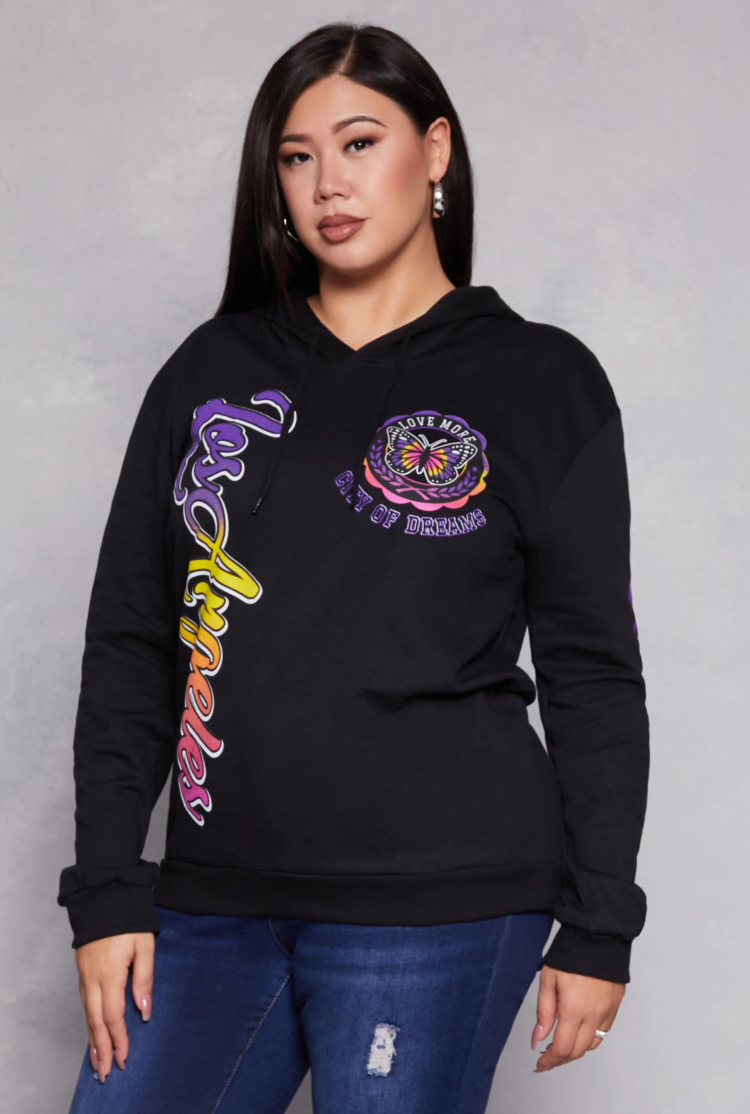 Plus Size Los Angeles City Of Dreams Graphic Hoodie sold by Rainbow
