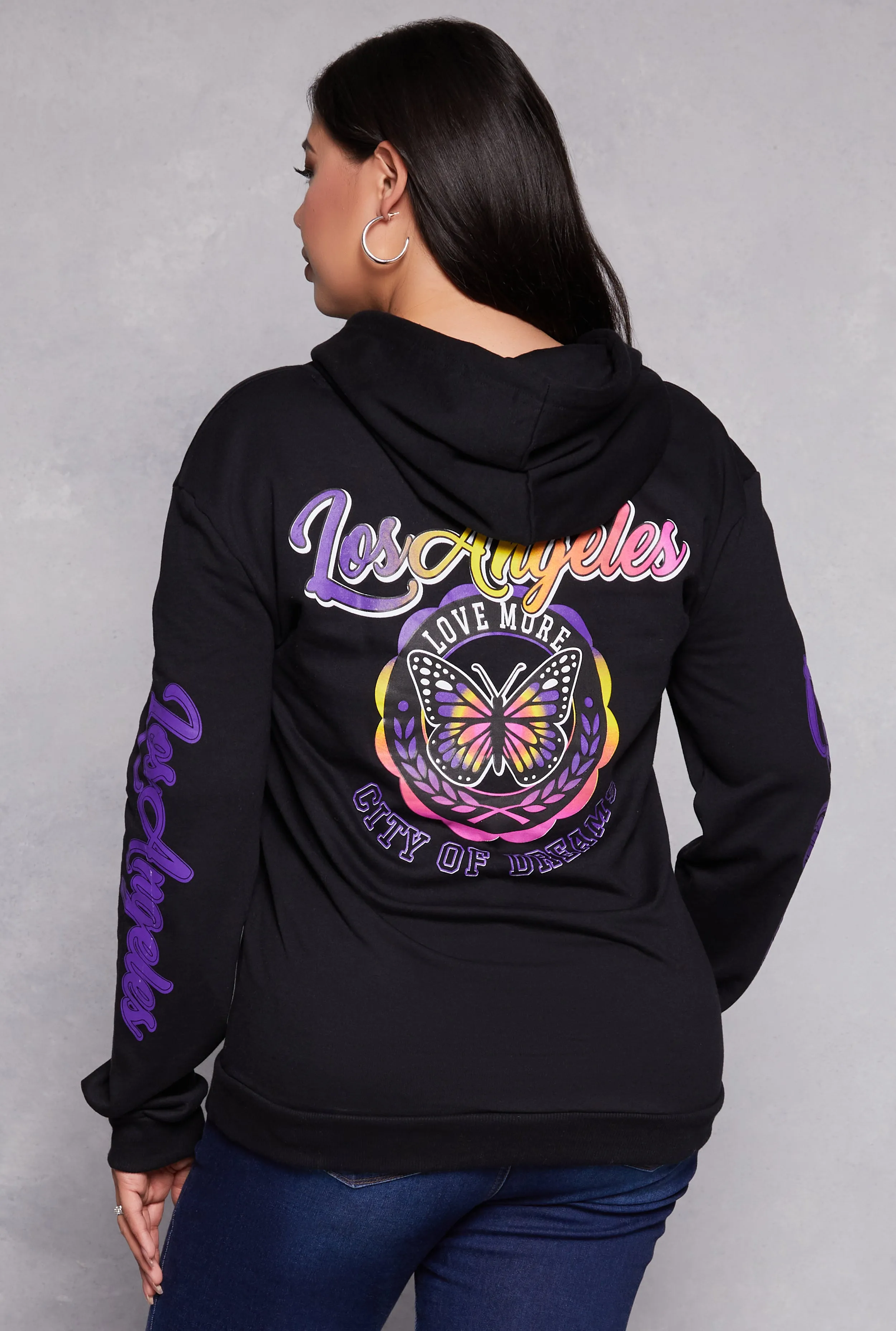 Plus Size Los Angeles City Of Dreams Graphic Hoodie sold by Rainbow product image thumbnail 3