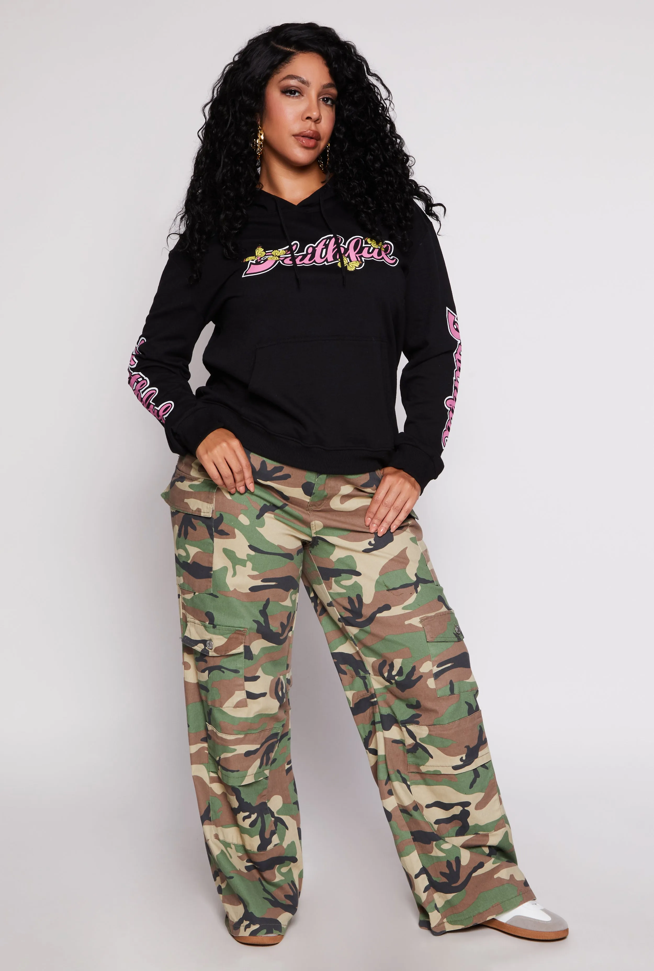 Plus Size Faithful Graphic Hoodie sold by Rainbow product image thumbnail 2