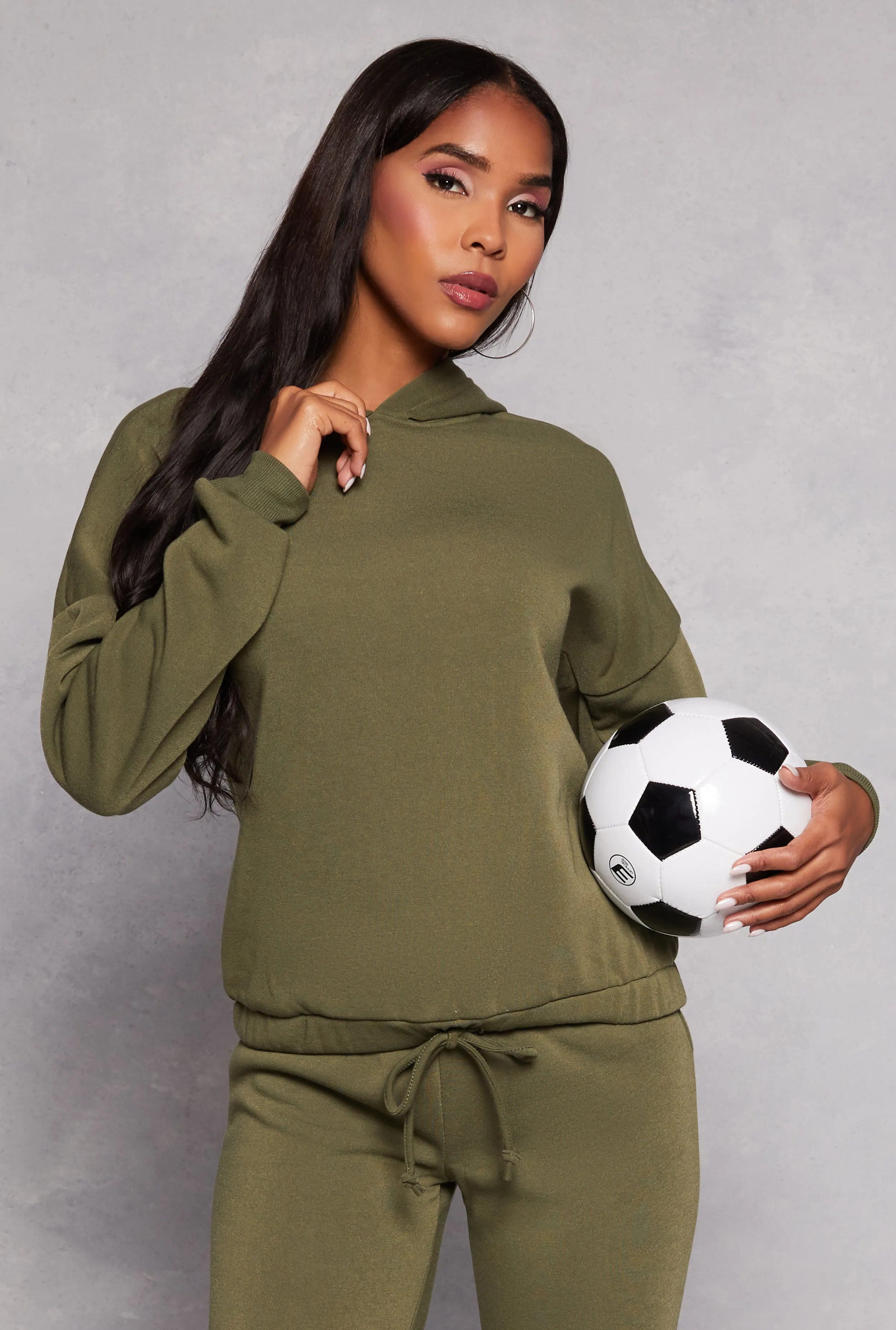 Drawstring Hem Pullover Hoodie sold by Rainbow