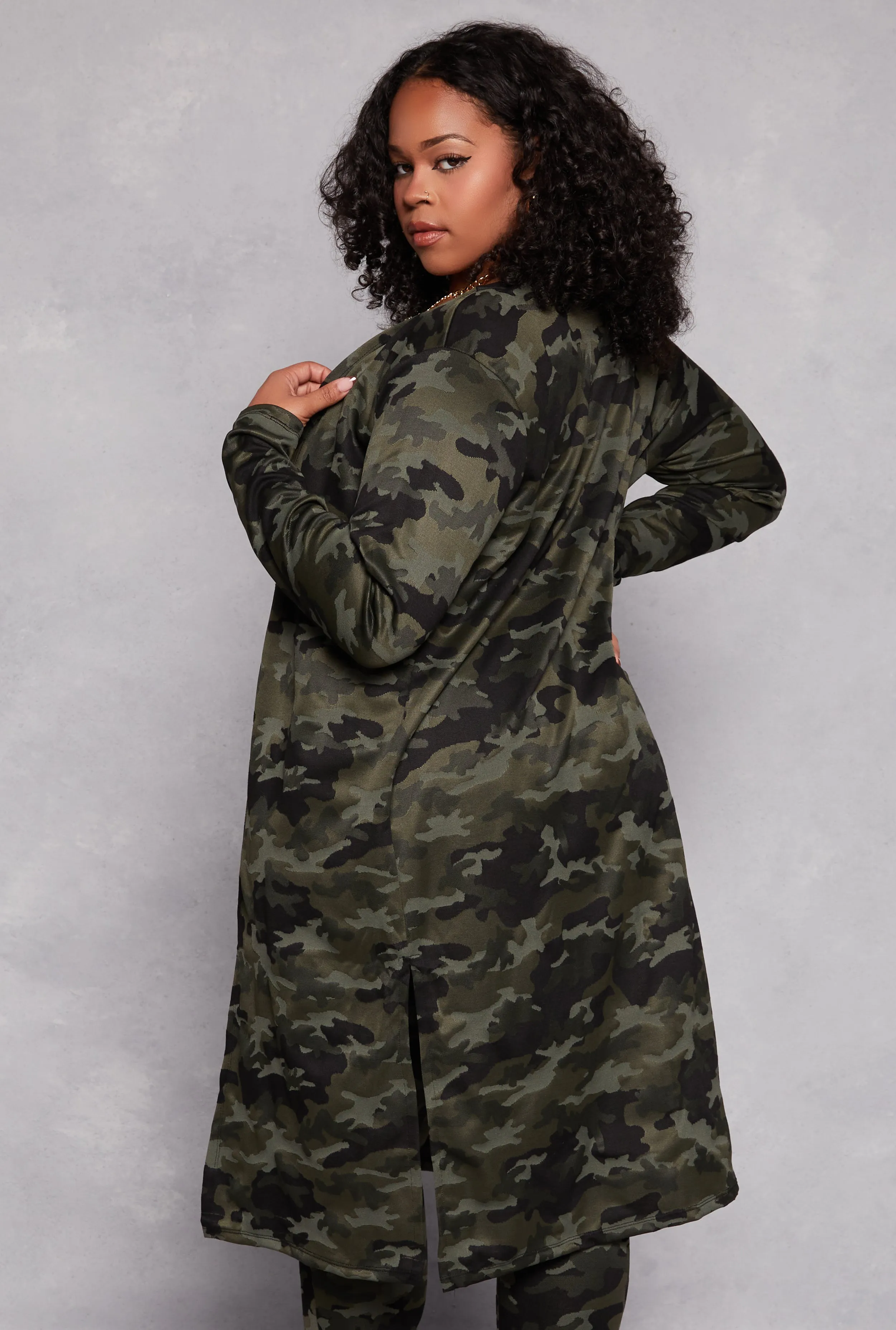 Plus Size Camo Print Duster sold by Rainbow product image thumbnail 3