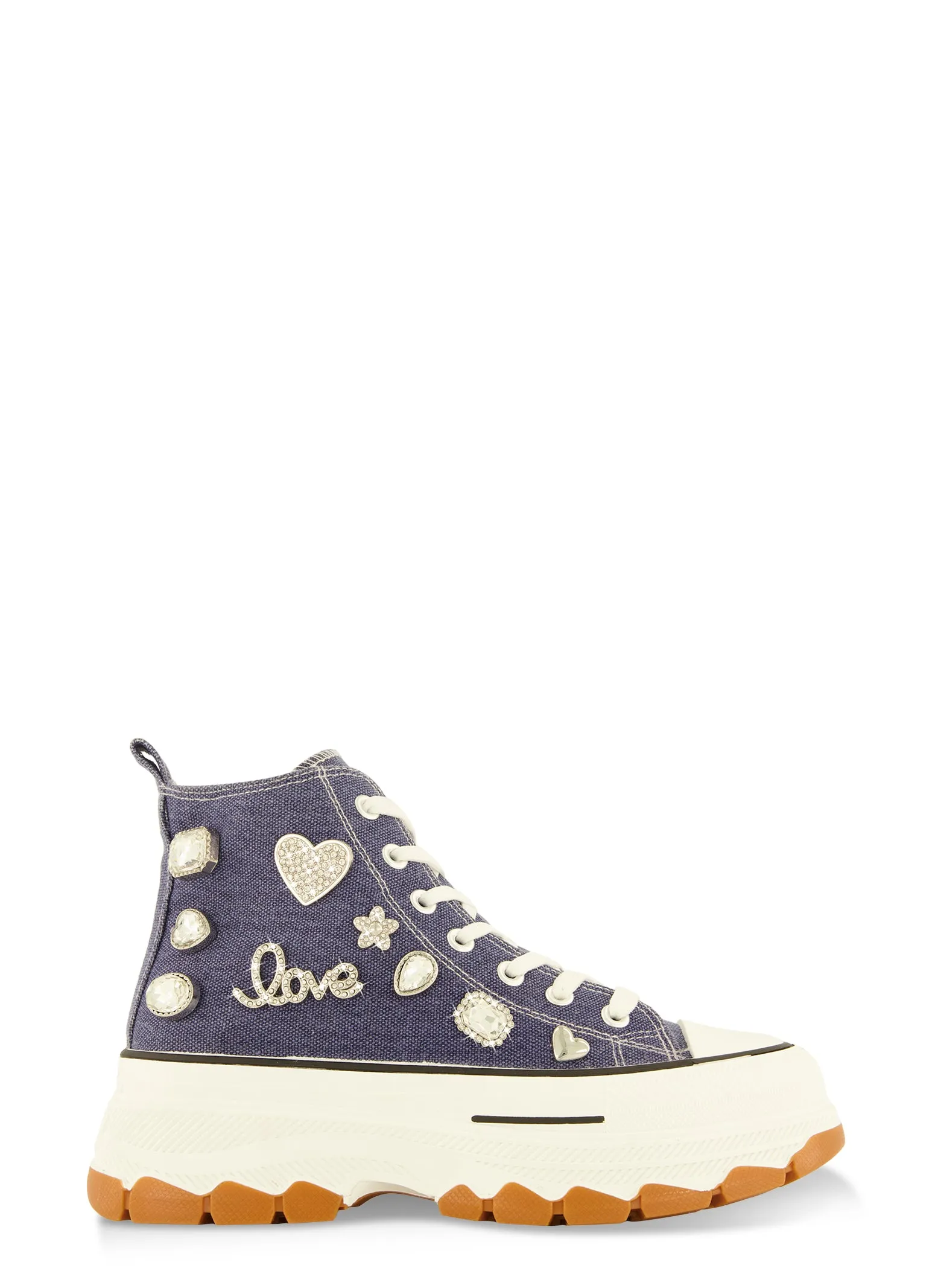 Love Rhinestone Charm Platform High Top Sneakers sold by Rainbow product image thumbnail 2