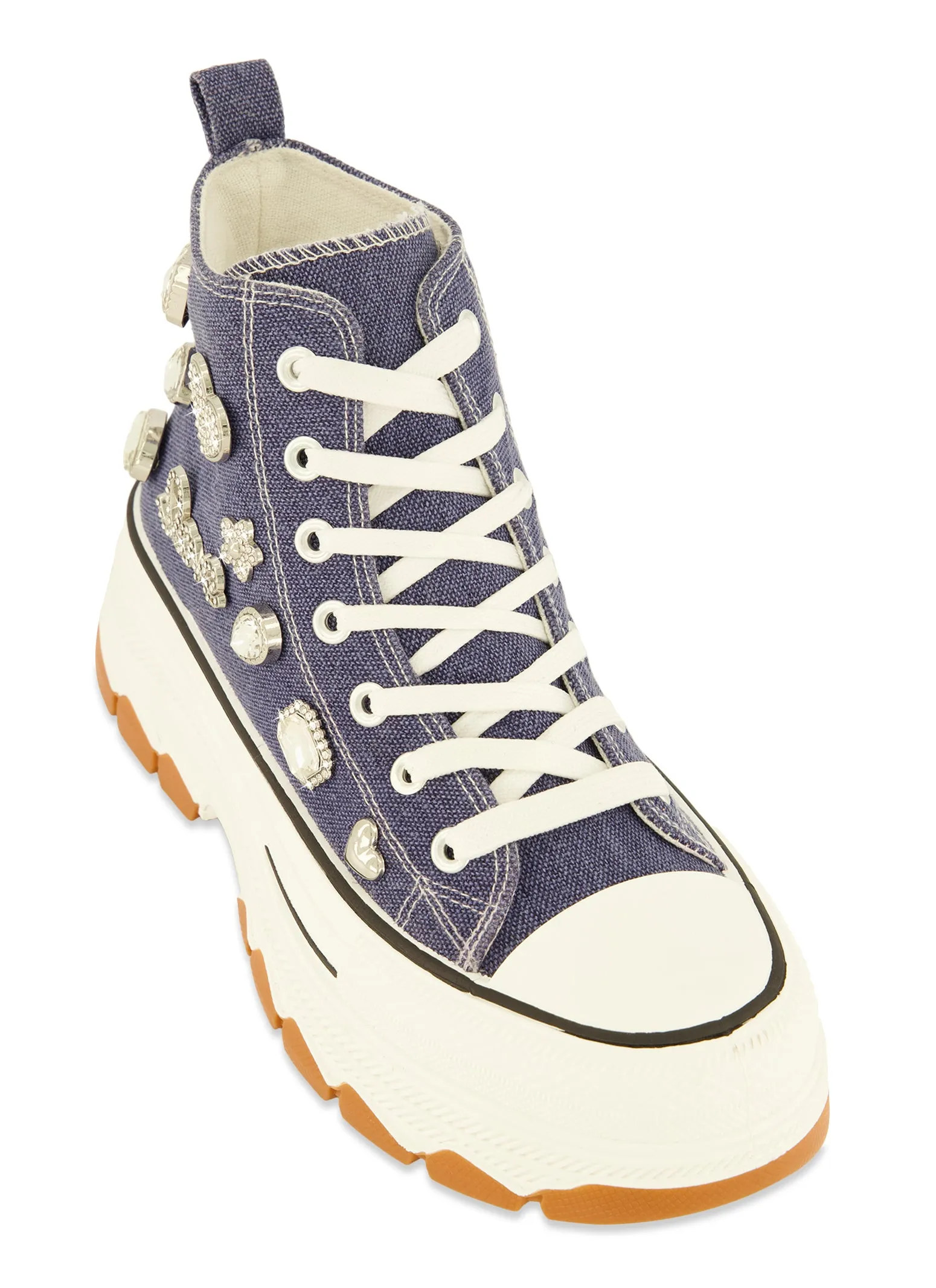 Love Rhinestone Charm Platform High Top Sneakers sold by Rainbow