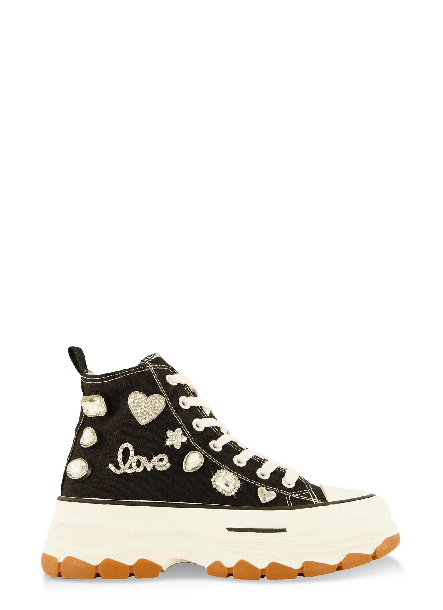Love Rhinestone Charm Platform High Top Sneakers sold by Rainbow product image thumbnail 2