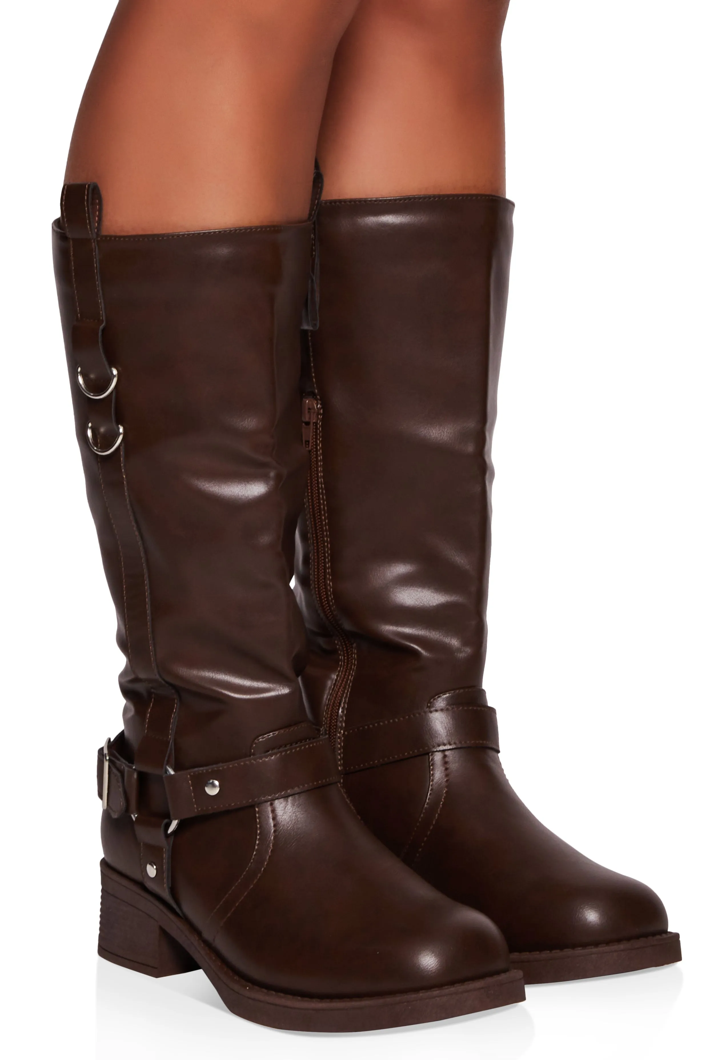 Faux Leather Buckle Detail Moto Boots sold by Rainbow product image thumbnail 2