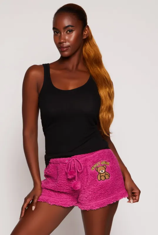 Bearly Awake Sherpa Pajama Shorts sold by Rainbow