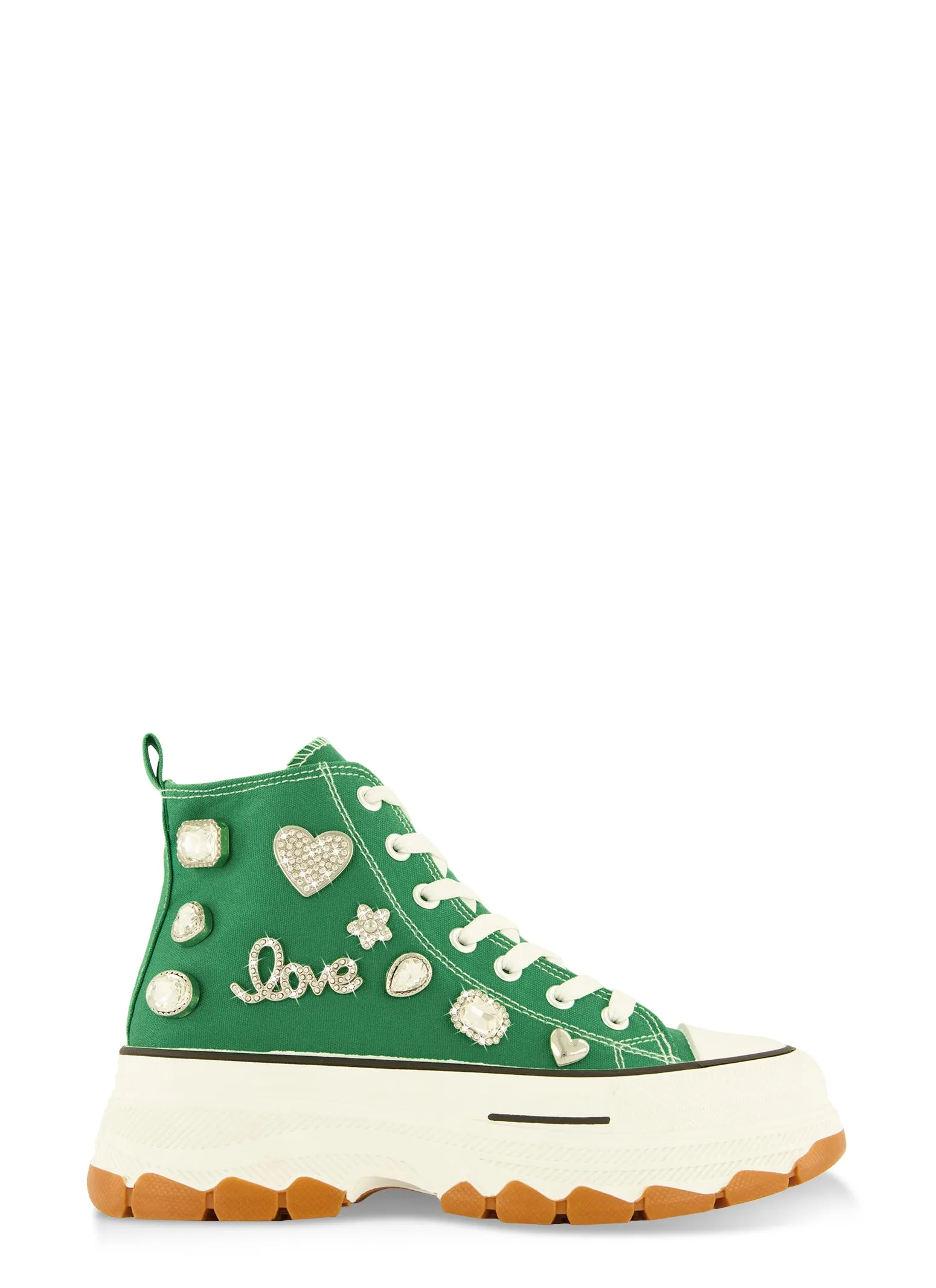 Love Rhinestone Charm Platform High Top Sneakers sold by Rainbow product image thumbnail 2