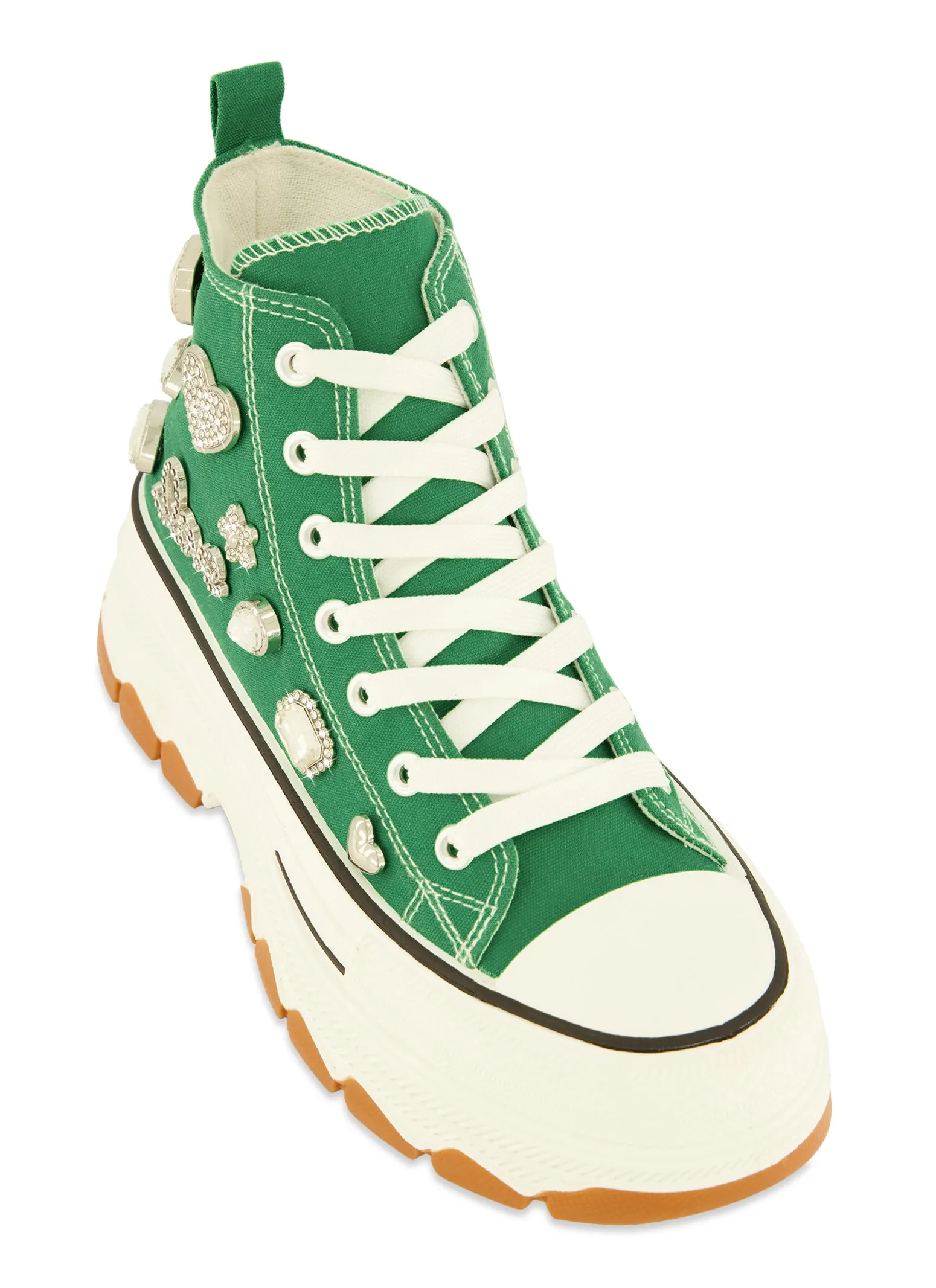 Love Rhinestone Charm Platform High Top Sneakers sold by Rainbow