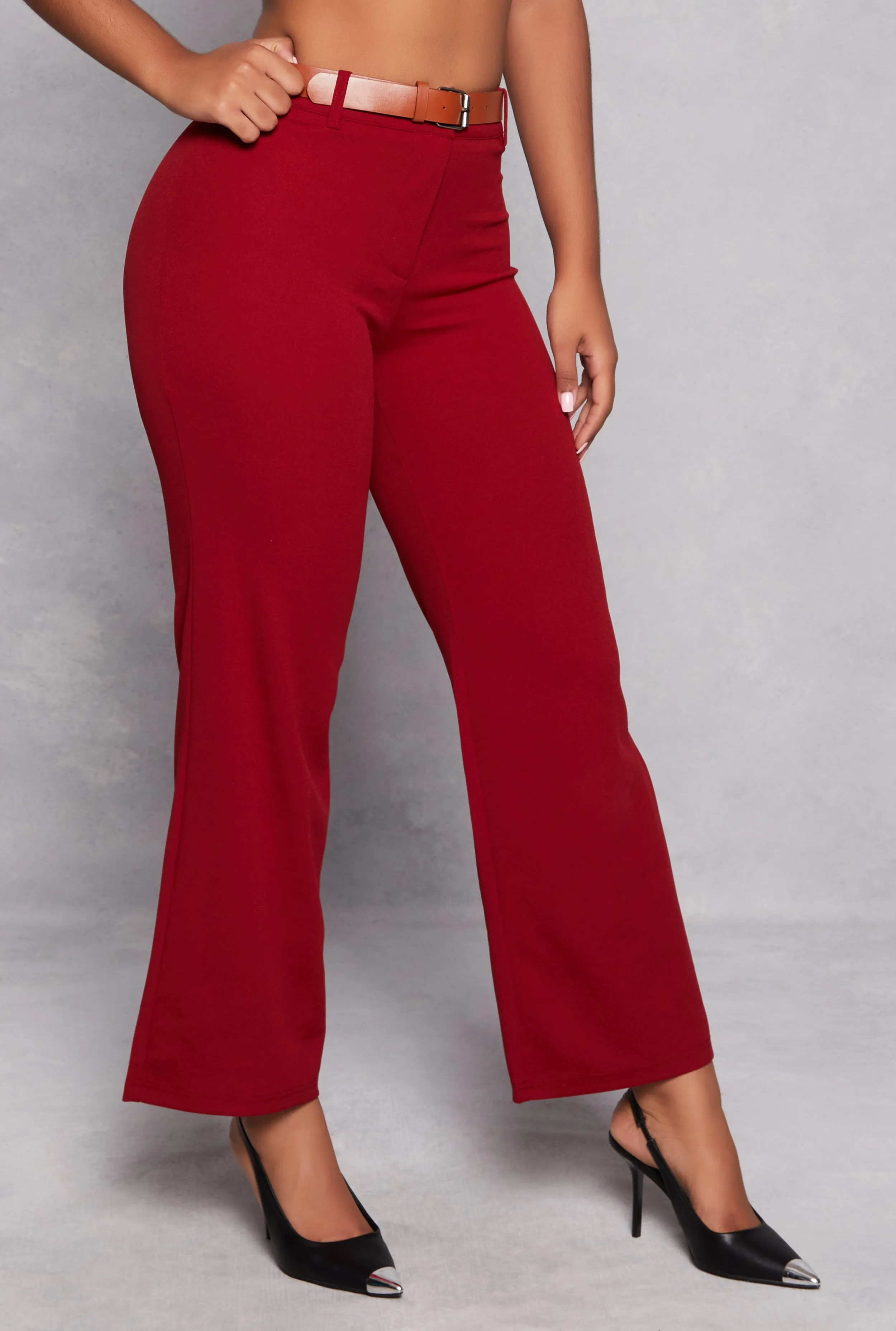 Belted Crepe Knit Wide Leg Dress Pants sold by Rainbow product image thumbnail 2