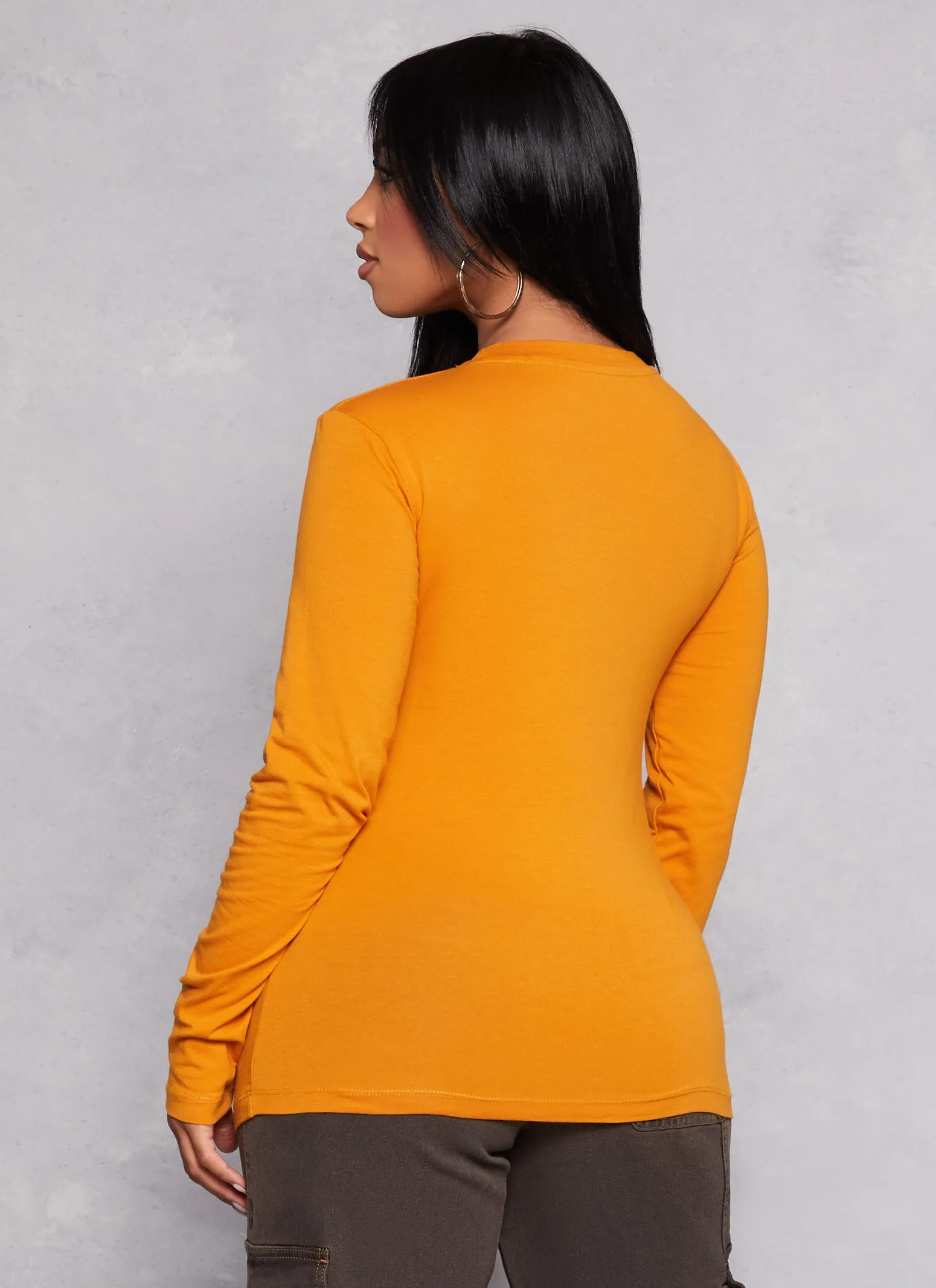 Basic Long Sleeve Crew Neck Tee sold by Rainbow product image thumbnail 3