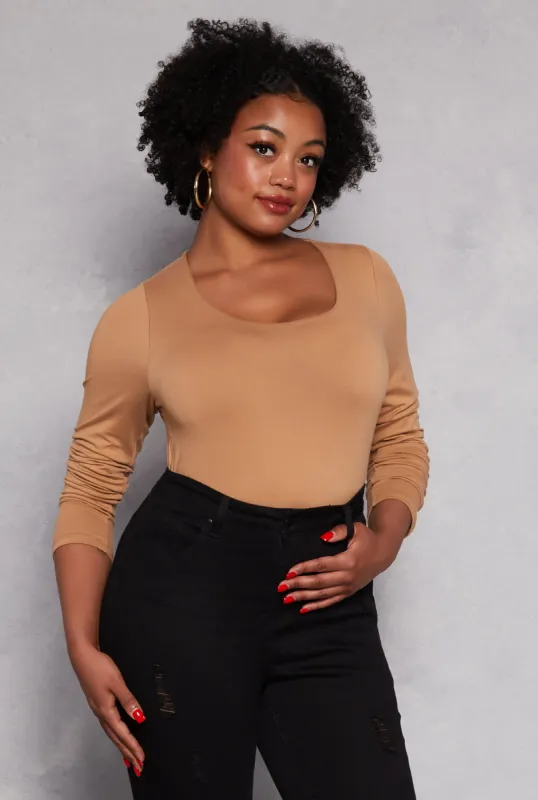 Plus Size Double Layered Scoop Neck Top sold by Rainbow