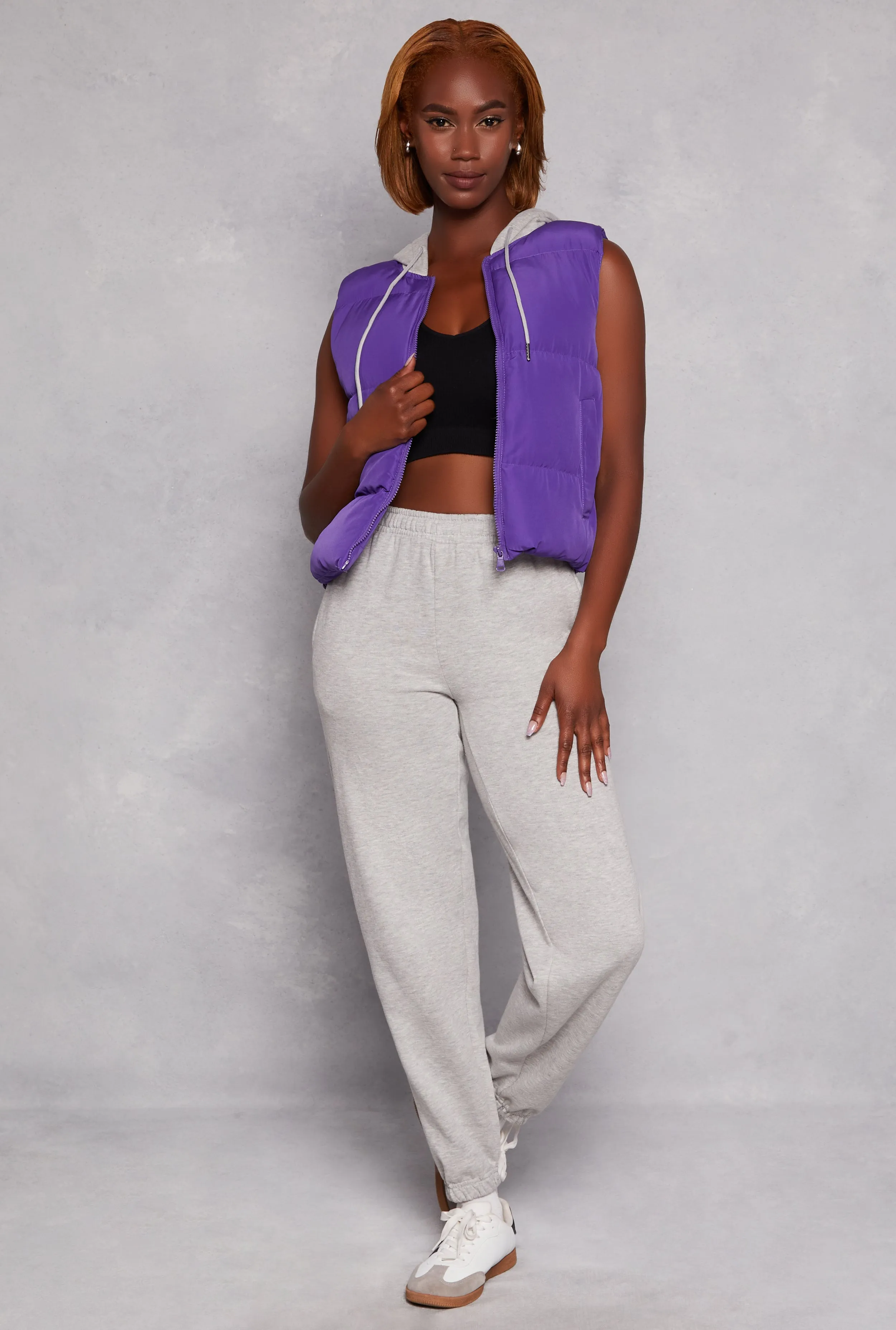 Almost Famous Zip Front Hooded Puffer Vest sold by Rainbow product image thumbnail 2